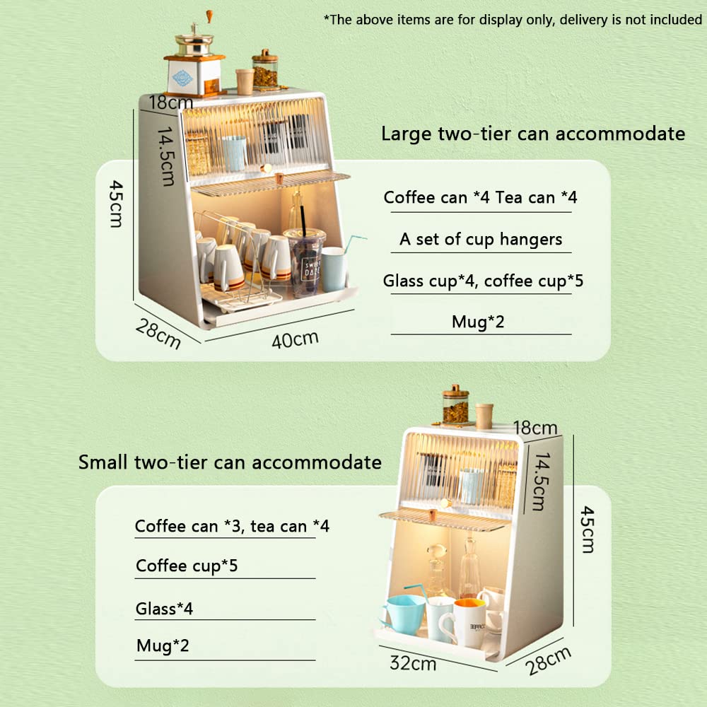 3-Tier Coffee Mug Holder - Stackable Cup Organizer for Kitchen, Office & Cabinet Storage - Perfect for Tea, Coffee & Utensil Organization (White) - Space-Saving Solution for Small Kitchens & Work Desks