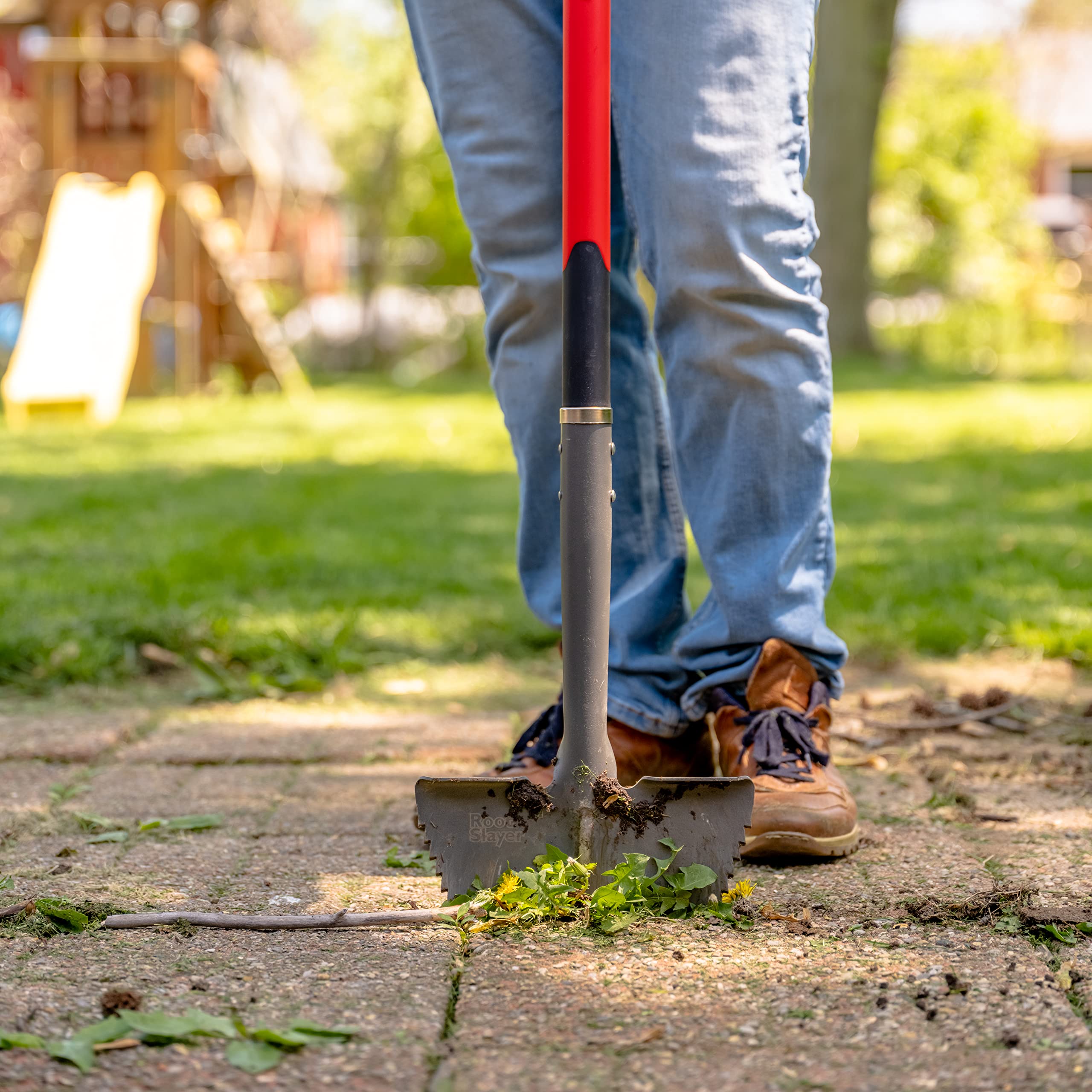 Radius Garden 22611 Root Slayer Edger - Heavy Duty Gardening Tool with Sharp Blade for Tree Roots & Tough Soil (Red) - Perfect for Landscaping, Yard Work & Garden Maintenance