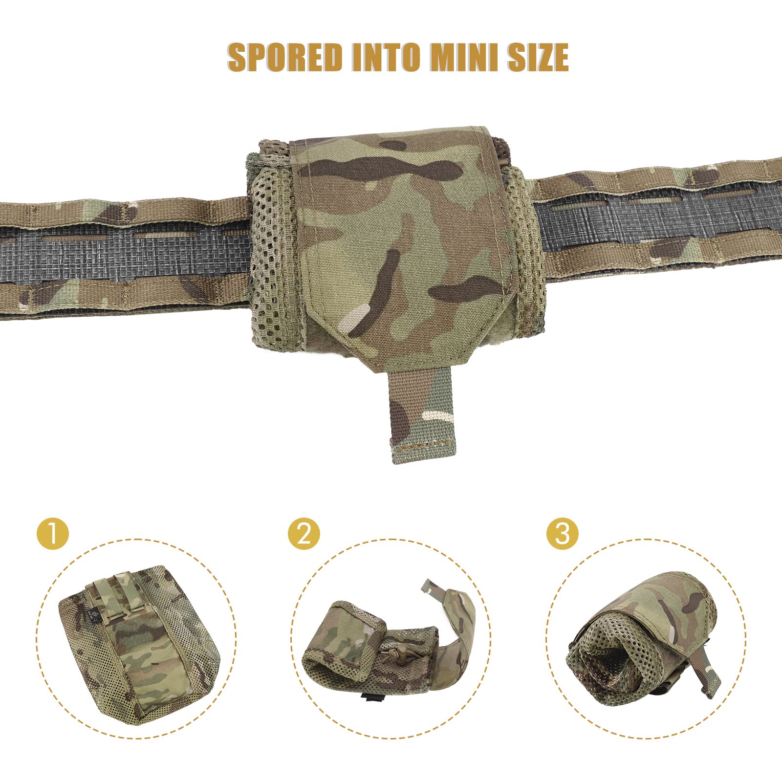 PETAC GEAR Dump Pouch - Molle Drawstring Magazine Pouch, Foldable Tactical EDC Storage Bag for Ammo & Gear - Perfect for Hunting, Airsoft & Military Training