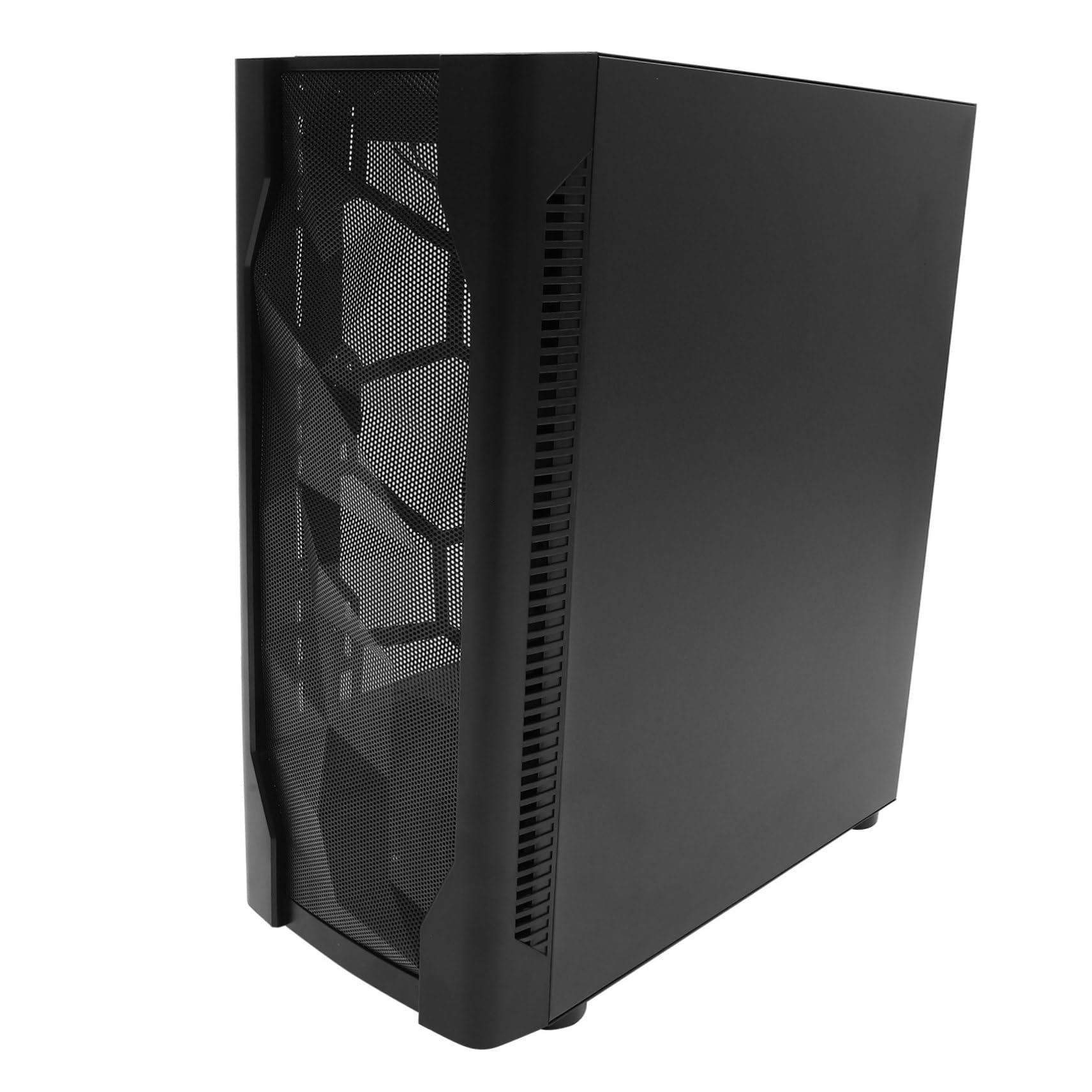 Mobestech ATX Mid Tower Gaming PC Case - Full Tempered Glass Side Panel, High Airflow Design, Supports E-ATX Motherboard (Black) - Perfect for Gaming Rigs & Custom Water Cooling Builds