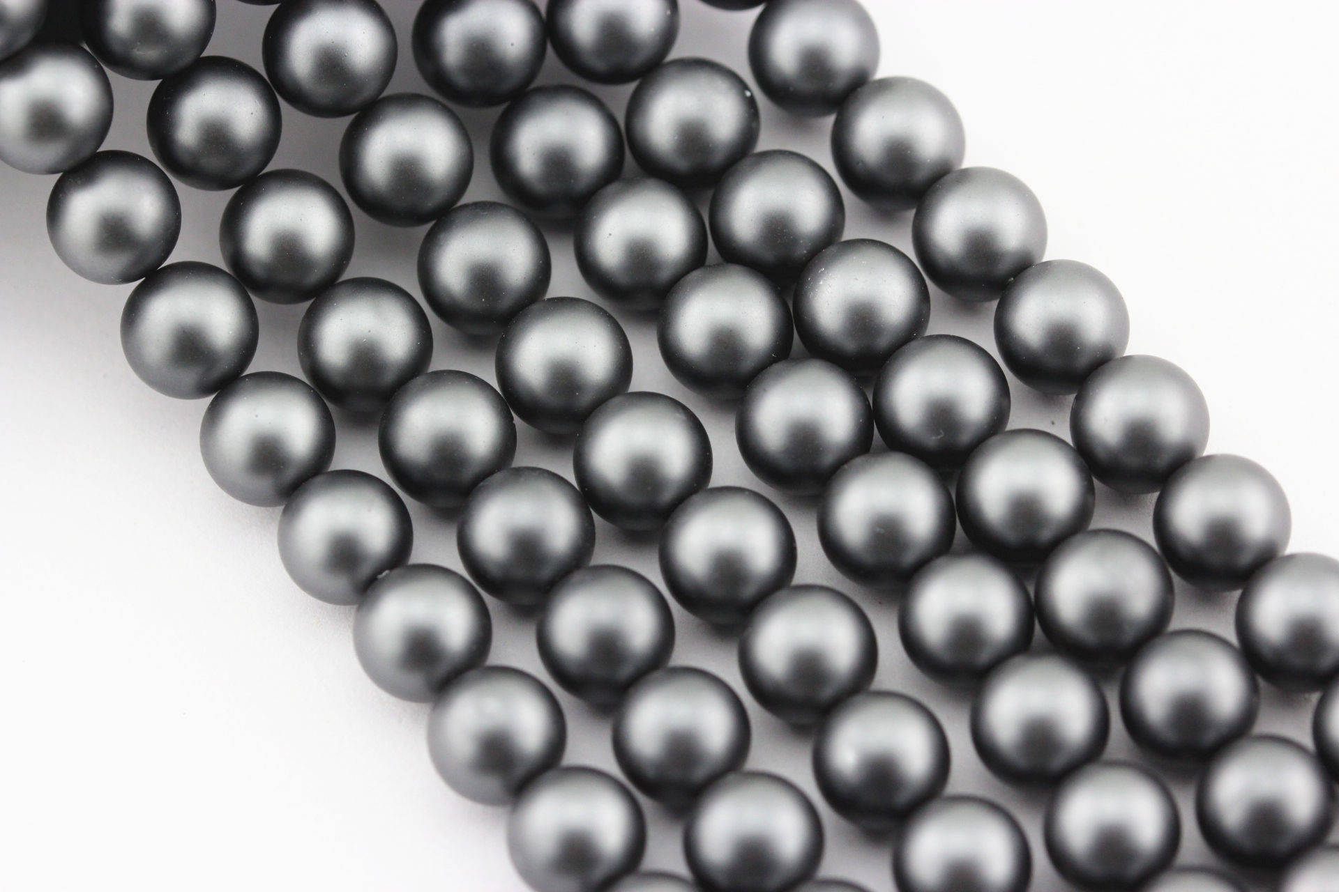 Gray Shell Pearl Matte Round Beads - 6mm, 8mm, 10mm, 15.5 Inch Strand - DIY Jewelry Making, Necklace & Bracelet Crafting Supplies for Women