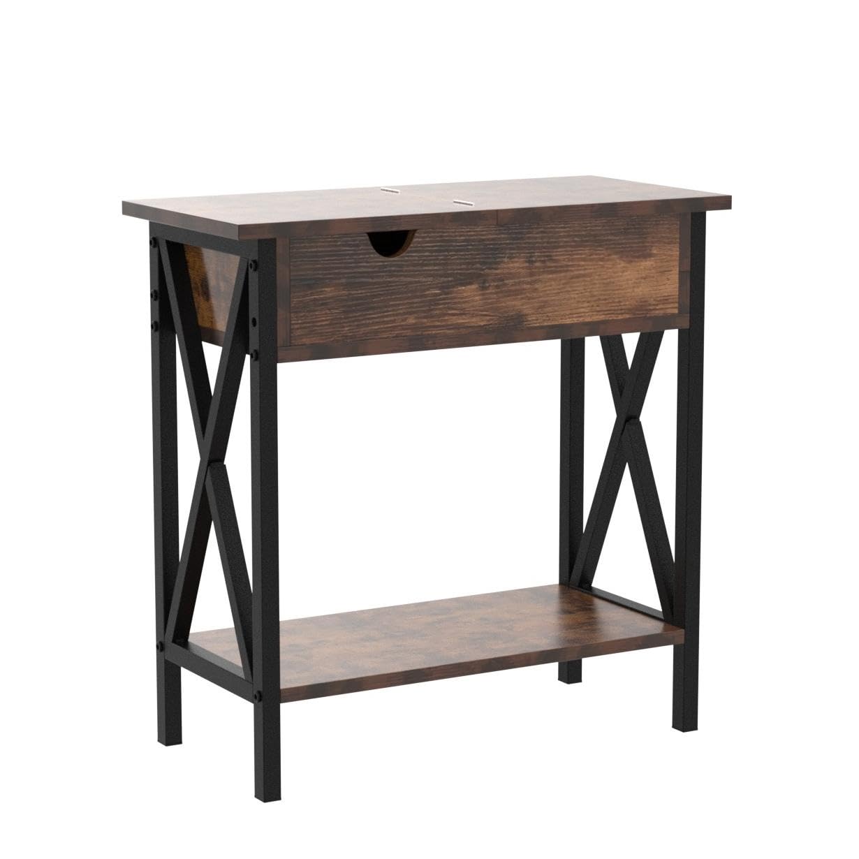 **TooCust Set of 2 Narrow End Tables with Charging Station – 11.2