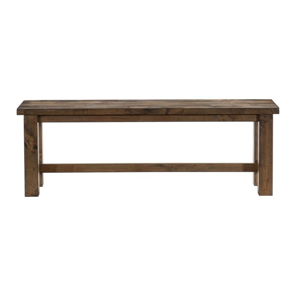 Lexicon Transitional Solid Wood Dining Room Bench in Burnished Brown - Rustic Farmhouse Style Seating for Kitchen, Dining Room, Entryway or Bedroom