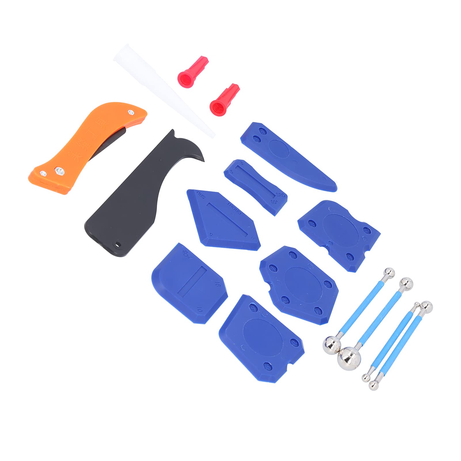 16Pcs Caulk Removal Tool Set - Caulking Clean Tool & Scraper Kit for Removing Glue, Sealing Gaps - Perfect for Home Repair, Bathroom & Kitchen Renovation
