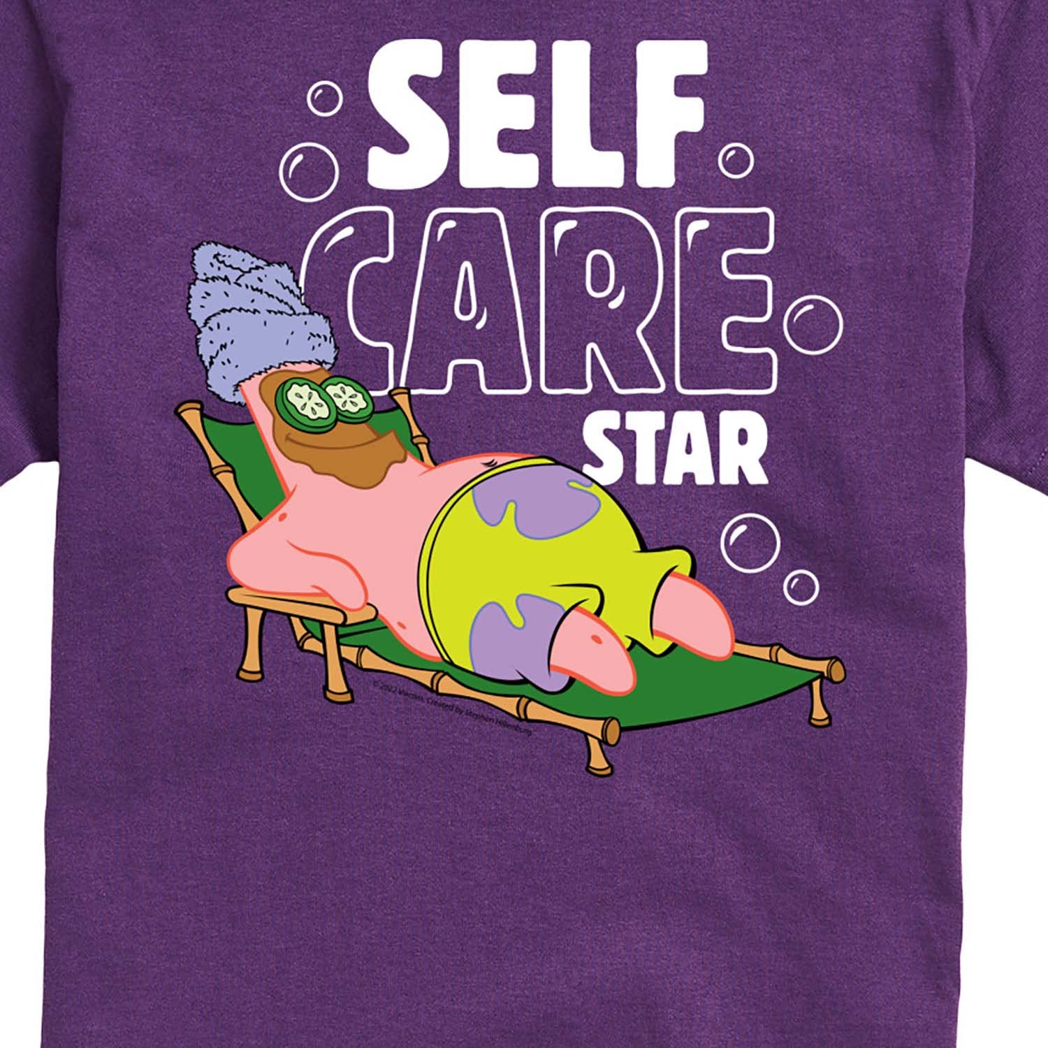 HYBRID APPAREL Spongebob Squarepants Self Care Star Men's Graphic T-Shirt - Funny Cartoon Tee for Casual Wear, Gifts & Lounge
