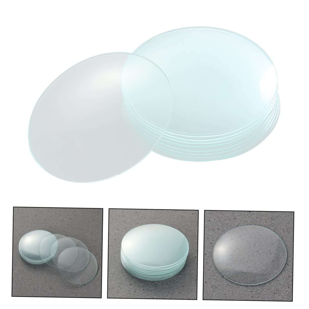 CHILDWEET 10pcs Glass Beaker Covers - Watch Glass Lids for Laboratory Experiments, Science Class & Chemistry Lab Use