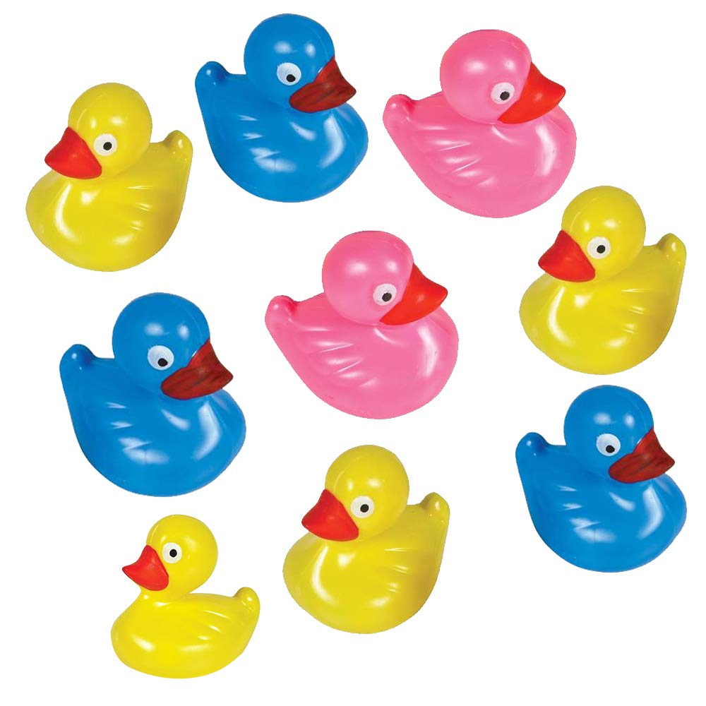 ArtCreativity 12-Pack Floating Plastic Duck Toys for Kids - Durable Bath Tub Water Toys, Carnival & Birthday Party Supplies, Goodie Bag Fillers - Perfect for Pool Parties, Baby Showers & Summer Fun