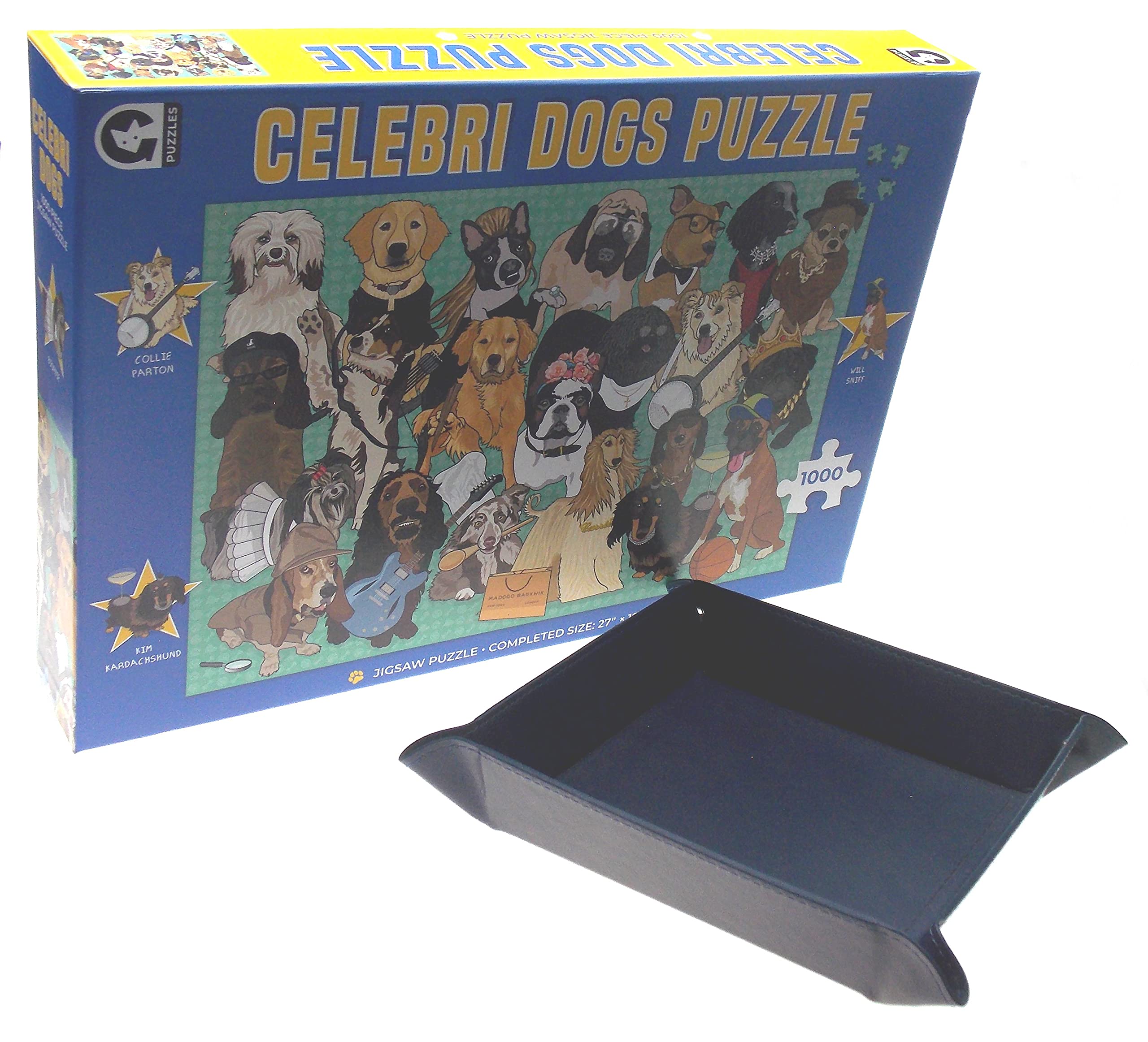 Celebri Dogs 1000 Piece Jigsaw Puzzle with Puzzle Tray - Fun Family Game Night Activity, Educational Brain Teaser for Adults & Kids