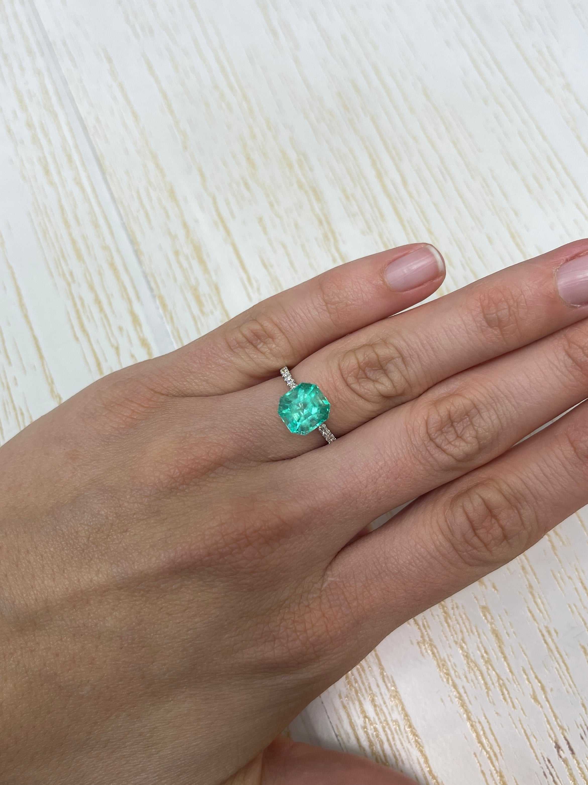 3.27 Carat Natural Colombian Emerald Loose Gemstone - 9.3x8.8mm Asscher Cut for Jewelry Making, Engagement Rings & Luxury Gifts