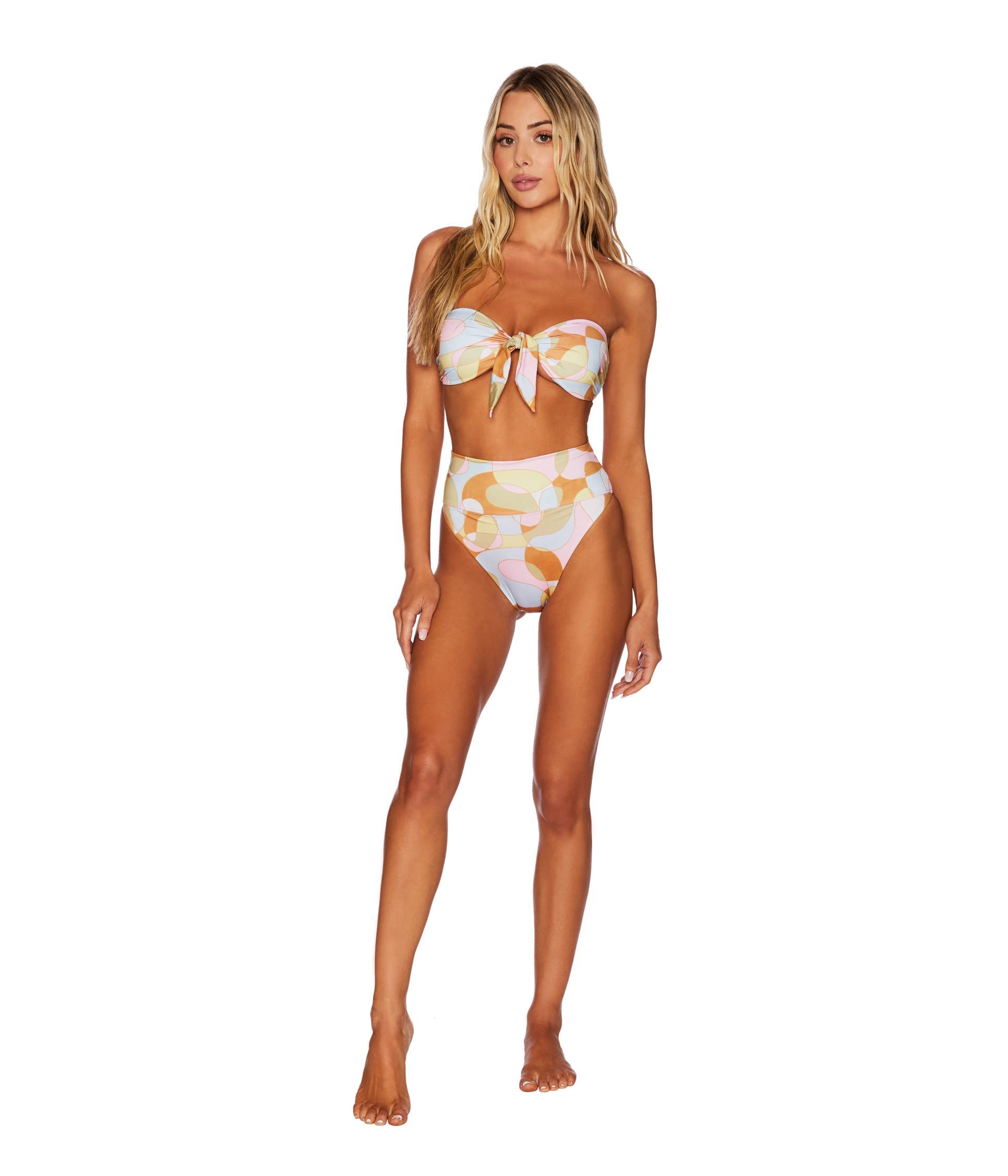 Beach Riot Highway Bottoms Waikiki Wave SM - High Waisted Bikini Bottoms for Women, Sexy Swimwear Beach Vacation, Perfect for Pool Party & Summer Travel