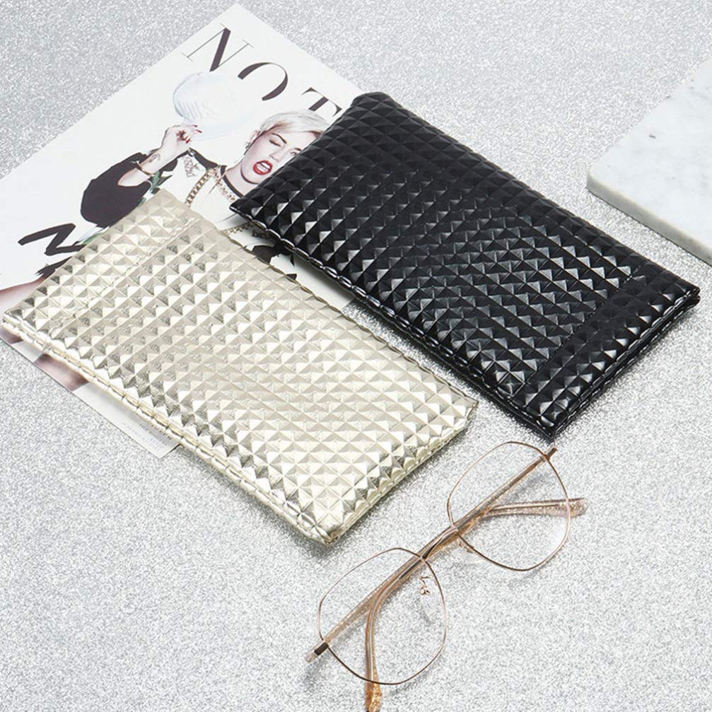 2 Pack Genuine Leather Glasses Case - Eyewear Storage Pouch for Sunglasses & Eyeglasses - Travel, Office & Home Use - Protective Holder for Men & Women