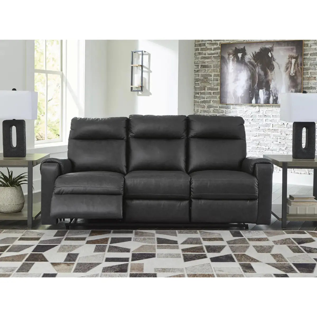 Axtellton Recliner Sofa Carbon - Modern Comfortable Reclining Chair for Living Room, Home Theater & Office Relaxation