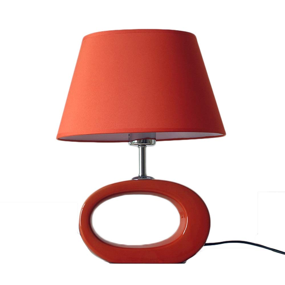 Modern Ceramic Table Lamp with Oval Shade - 14.5