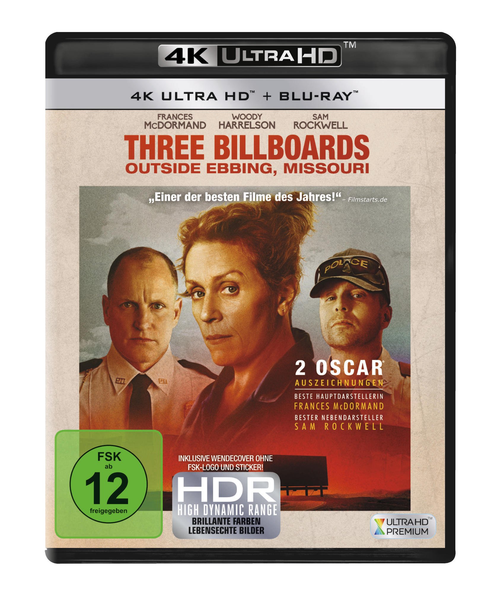 Three Billboards Outside Ebbing, Missouri (4K Ultra HD + Blu-Ray) [Import] - Award-Winning Drama Movie for Home Theater & Movie Night Entertainment