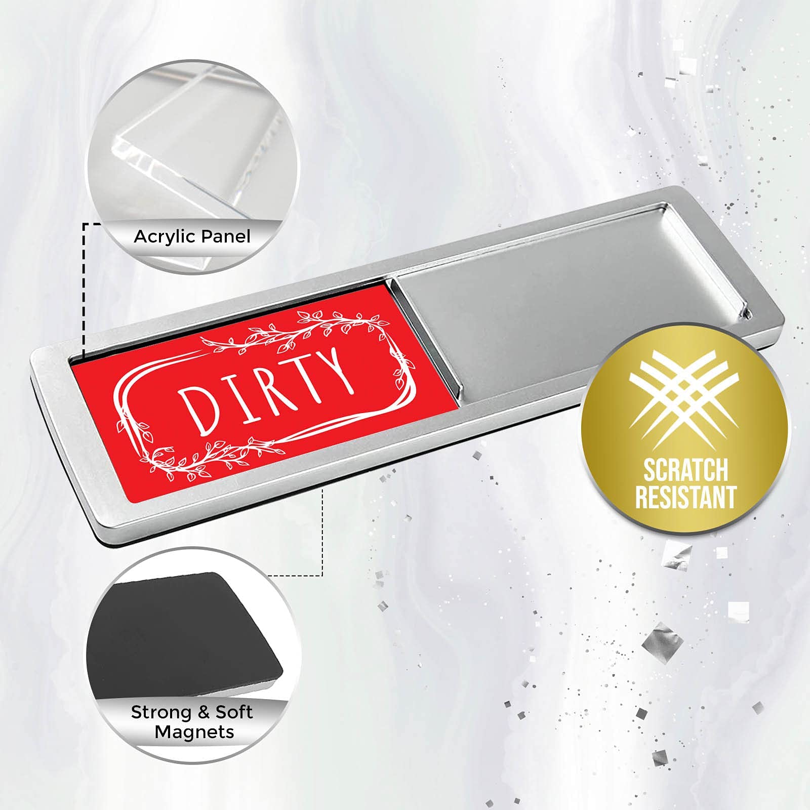 Stylish Clean Dirty Dishwasher Magnet Sign - Easy to Read, Strong Magnetic for Home Kitchen Decor - Perfect for Organizing and Labeling Appliances in Your Kitchen