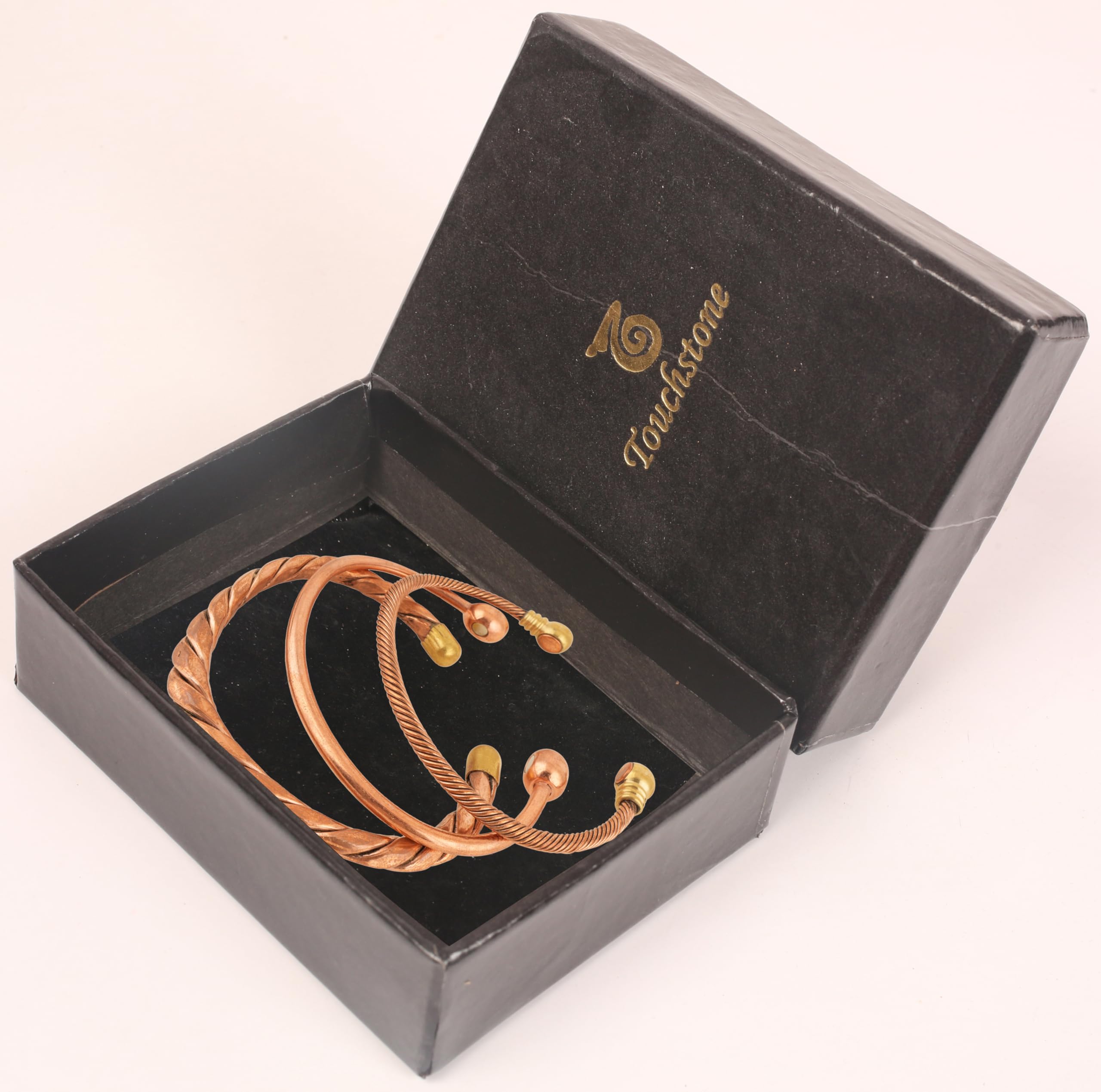 Touchstone Tibetan Style Copper Bracelet - Hand Forged Solid High Gauge Copper Cuff Jewelry for Women & Men - Multiple Design Options - Perfect for Yoga, Meditation & Spiritual Healing