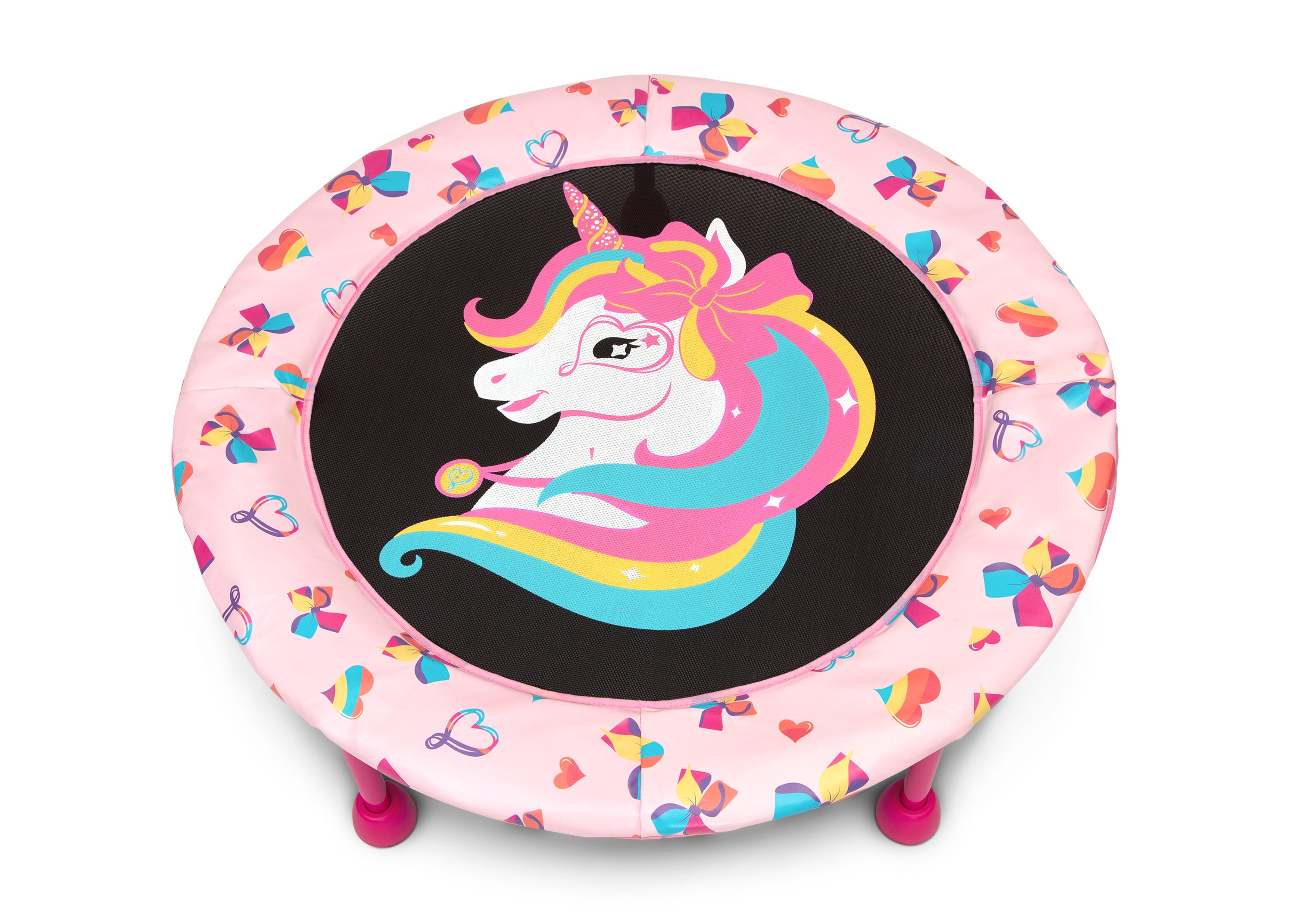 JoJo Siwa 3 Foot Kids Trampoline with Safety Handle - Fun Indoor/Outdoor Bouncing Toy for Children's Playroom, Backyard & Birthday Parties