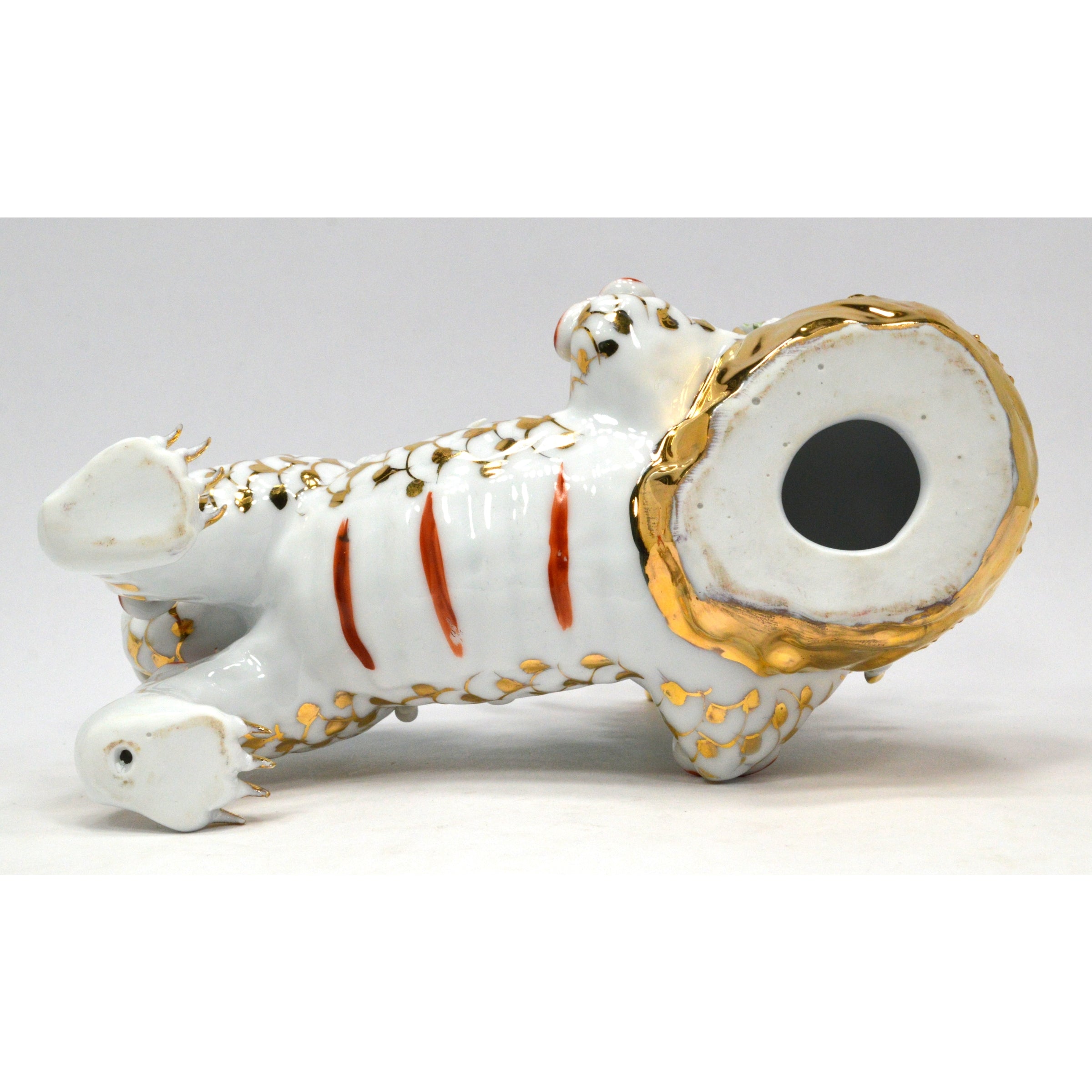 Imperial Chinese Fu Dog Foo Lion Porcelain Statue - Male Guardian Temple Figurine (Set of 2) for Home Decor, Feng Shui Protection & Asian Art Collection