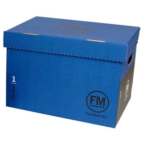 Plastic Archive Storage Box with Hinged Lid - Blue | File Organizer for Office, Home & School | Waterproof Document Storage Container