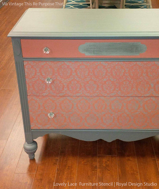 Beautiful Lace Furniture Stencil for DIY Home Decor - Perfect for Wood, Walls & Fabric Painting Projects