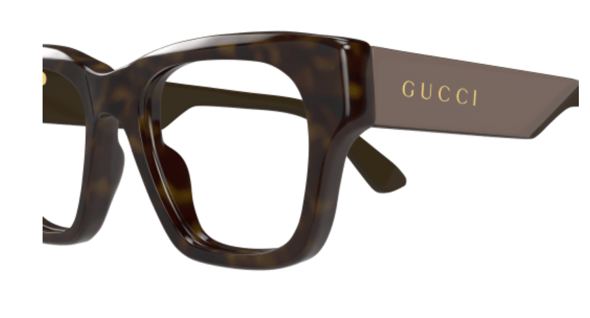 Gucci GG1669O 008 Havana/Brown Square Men's Eyeglasses - Classic Designer Optical Frames for Men, UV Protection, Lightweight & Durable - Perfect for Work, Driving & Everyday Wear