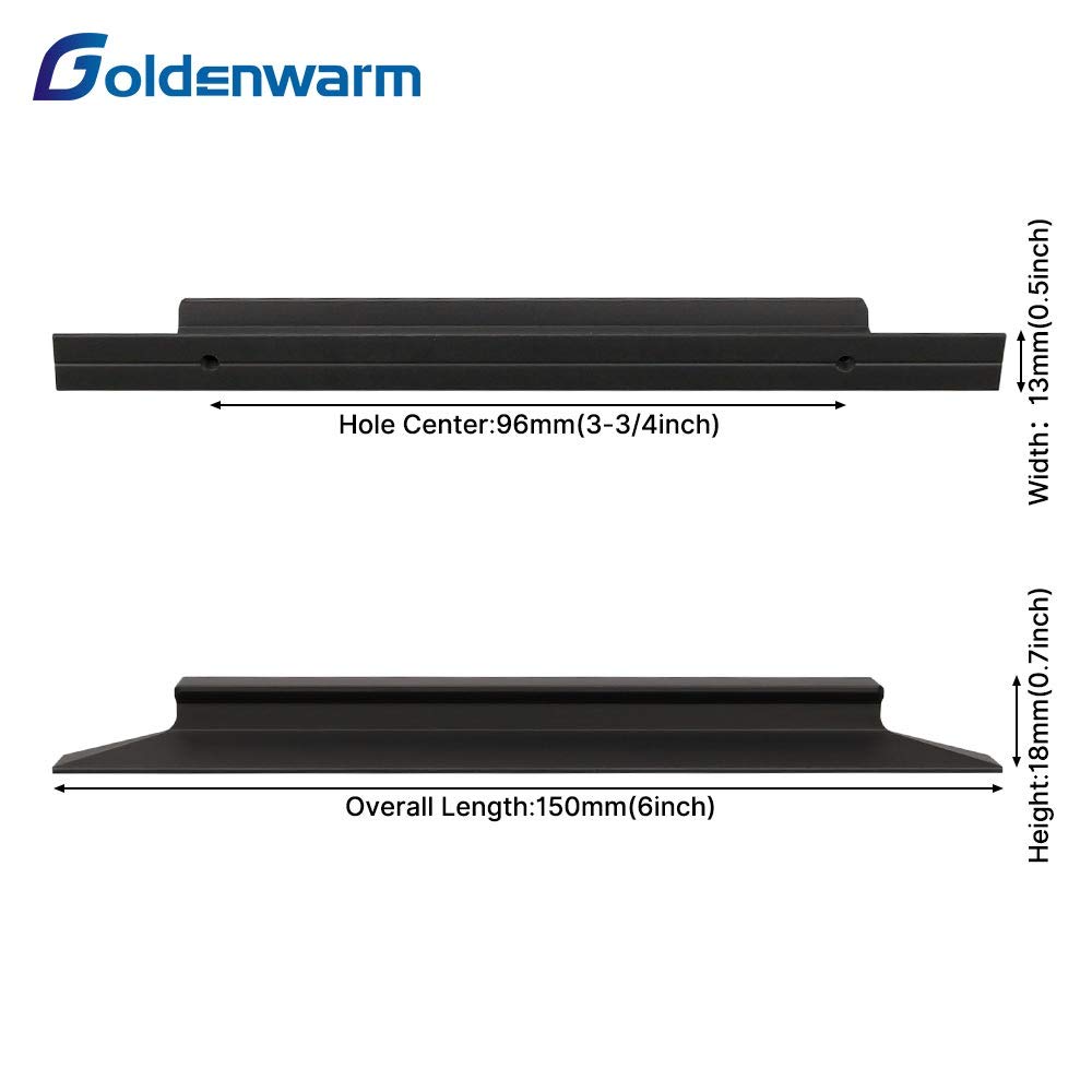 GoldenWarm 25 Pack Black Cabinet Handles - 3-3/4 Inch (96mm) Modern Drawer Pulls - Sleek Cupboard & Bathroom Door Hardware - Perfect for Kitchen Cabinets, Dressers & Furniture Upgrades