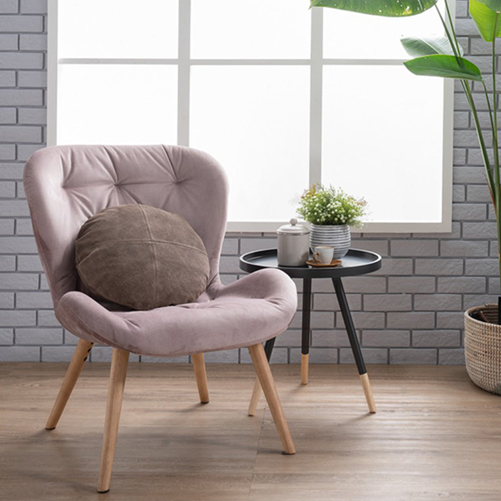 Mika Round Tray Side Table - Modern Wooden Coffee Table with Handles for Living Room, Bedroom, or Patio - Perfect for Holding Drinks, Books, and Decor