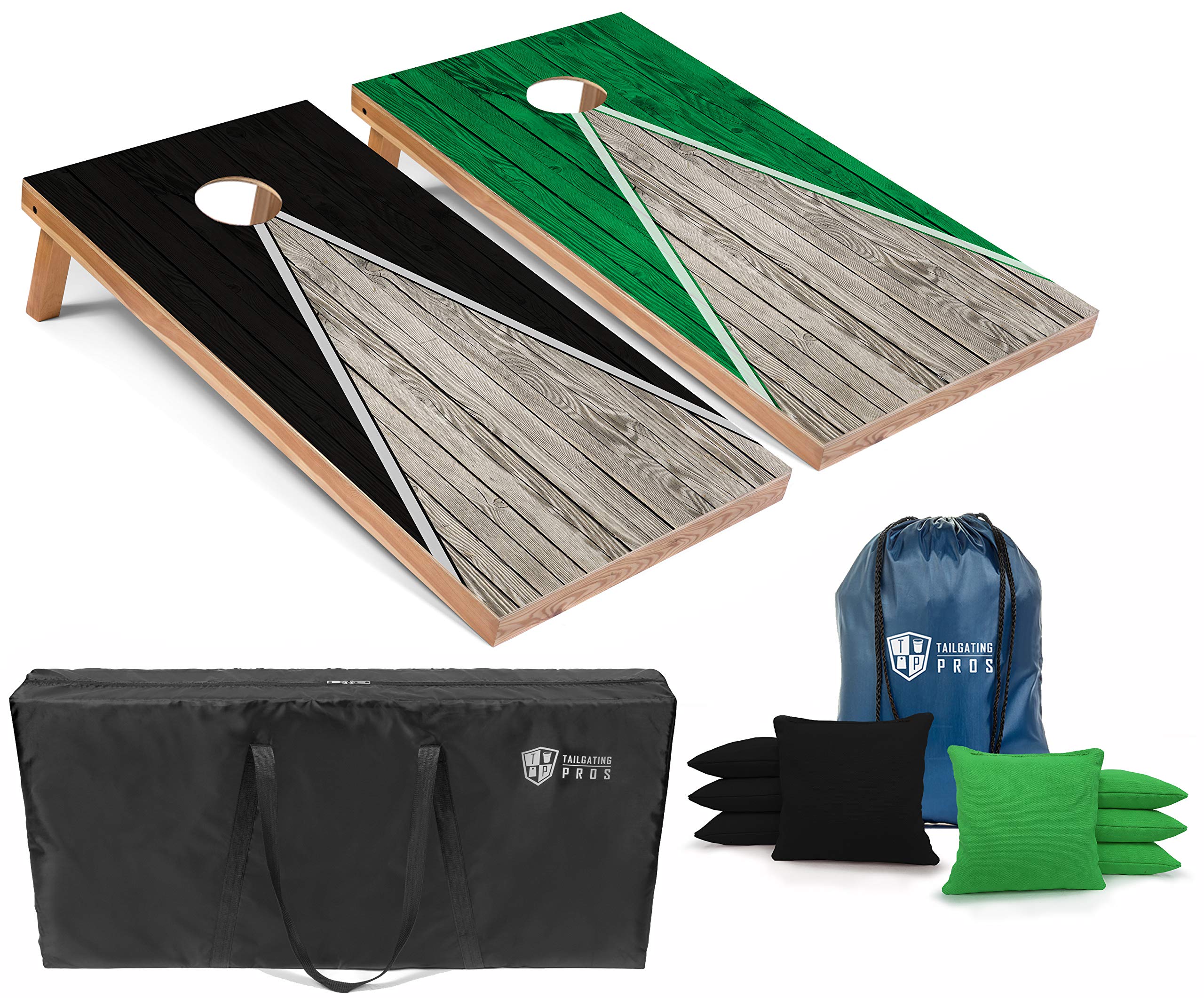 Regulation Cornhole Board Set - 4'x2' Lightweight Pyramid Design with LED Ring Lights for Tailgating, Backyard Parties & Outdoor Games | Premium Cornhole Game for Adults & Kids