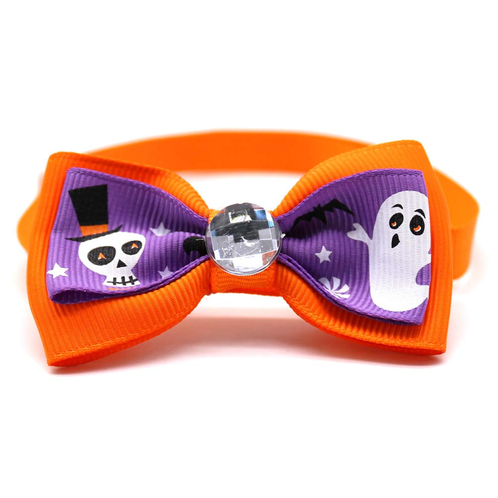 Balacoo 12pcs Orange Bowtie Dog Collar for Puppies - Stylish Pet Accessories for Parties & Photos