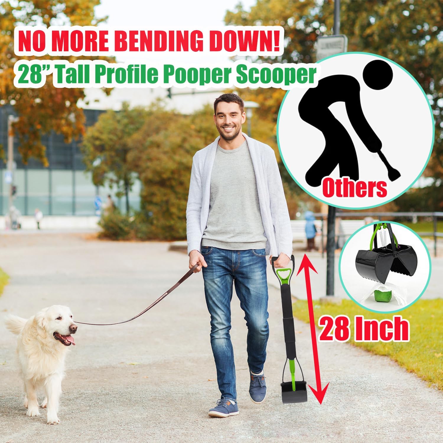 Extra Large 20L Dog Pooper Scooper with Removable Inner Bin - 28
