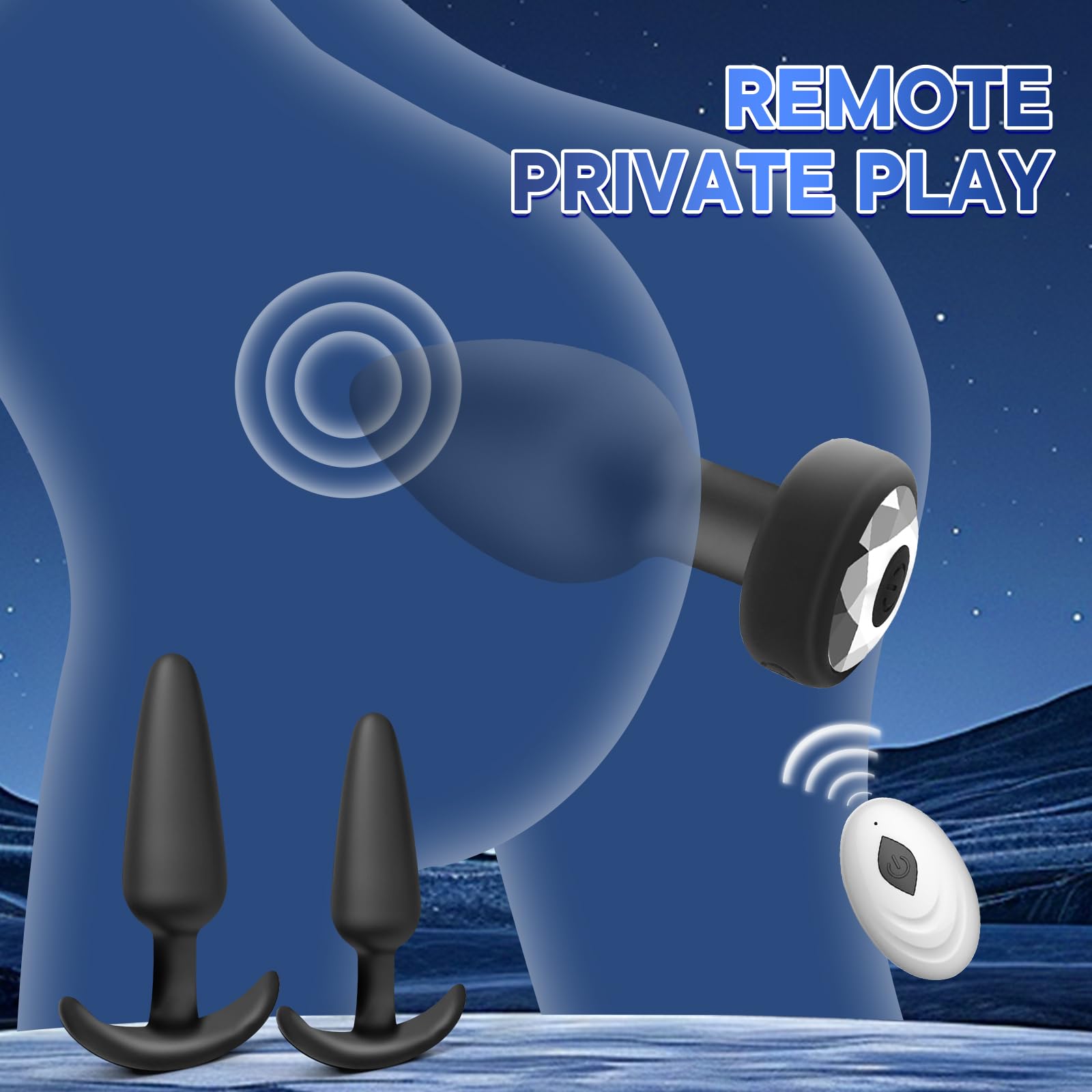 Premium 3Pcs Silicone Anal Plug Training Kit with Remote Control & 10 Vibration Modes - Adult Sex Toys for Men, Women & Couples - Perfect for Solo Play, Couples Fun & BDSM Exploration