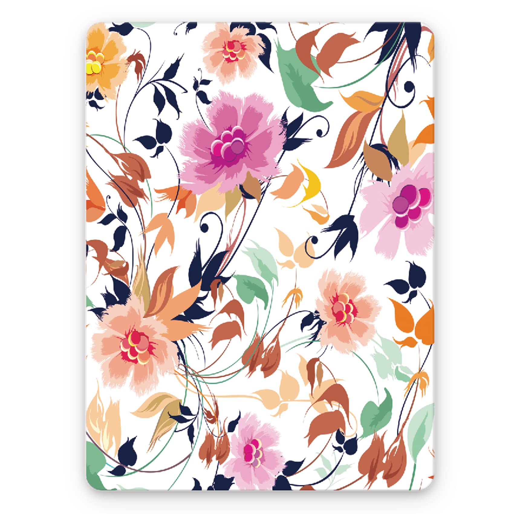 6x8 Inch Mini Mouse Pad - Small Non-Slip Rubber Base Square Mousepad with Floral White Design | Waterproof & Durable for Wireless Mouse, Laptop, Travel, Home & Office Use | Perfect for Work Desks, Gaming Setups & Portable Computing