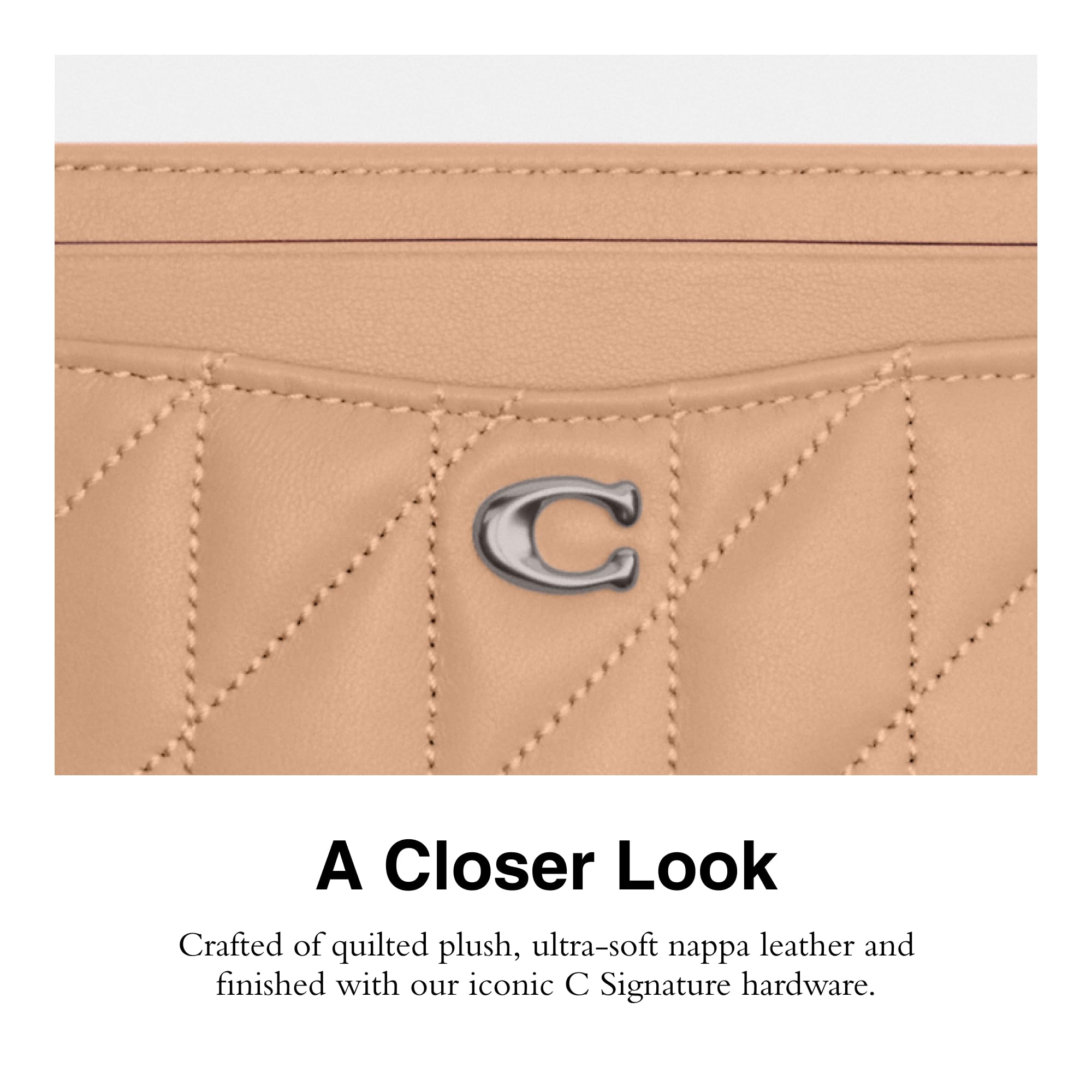 Coach Quilted Leather Card Holder Wallet - Slim Essential RFID Blocking Card Case for Women & Men - Perfect for Travel, Business & Everyday Use