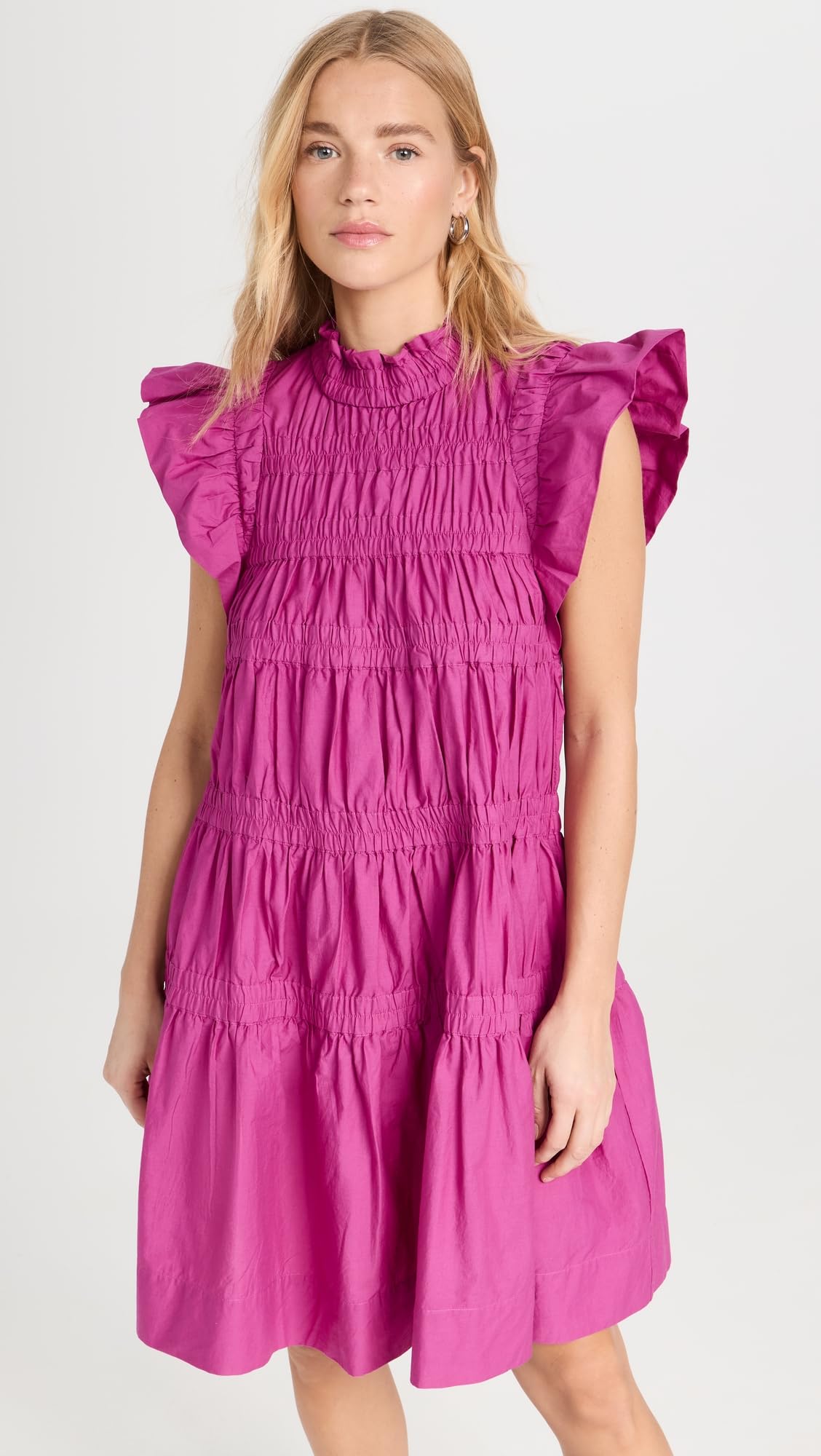 Women's Steph Cotton Flutter Sleeve Tunic Dress - Soft & Comfortable Casual Summer Dress for Beach, Vacation & Everyday Wear