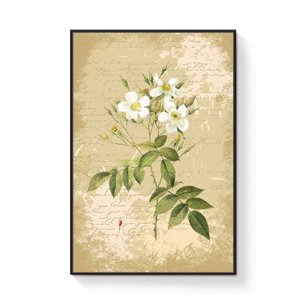 Floating Framed Canvas Wall Art - Retro Flower Print for Living Room & Bedroom Decor - Ready to Hang 24x36 Inches - Perfect for Home, Office & Apartment Wall Decoration