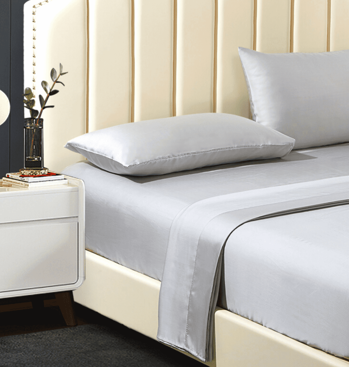 100% Lyocell Queen Size Bed Sheet Set - Soft Breathable Cooling Bedding for Hot Sleepers - Perfect for Summer Nights & Luxury Bedroom Decor
