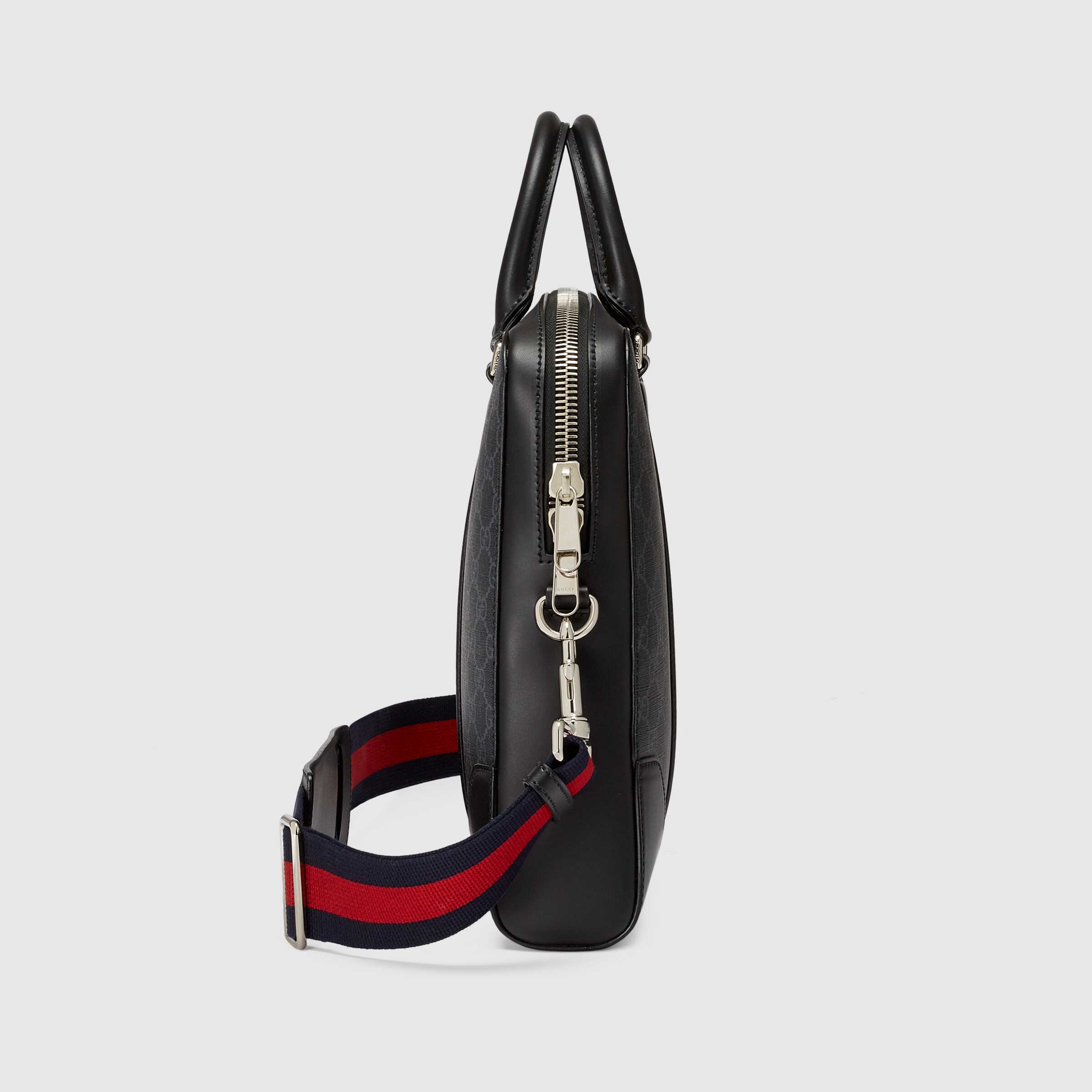 Gucci GG Supreme Canvas Briefcase for Men & Women - Black & Grey Business Bag for Office, Travel & Work | Stylish & Durable Designer Laptop Case
