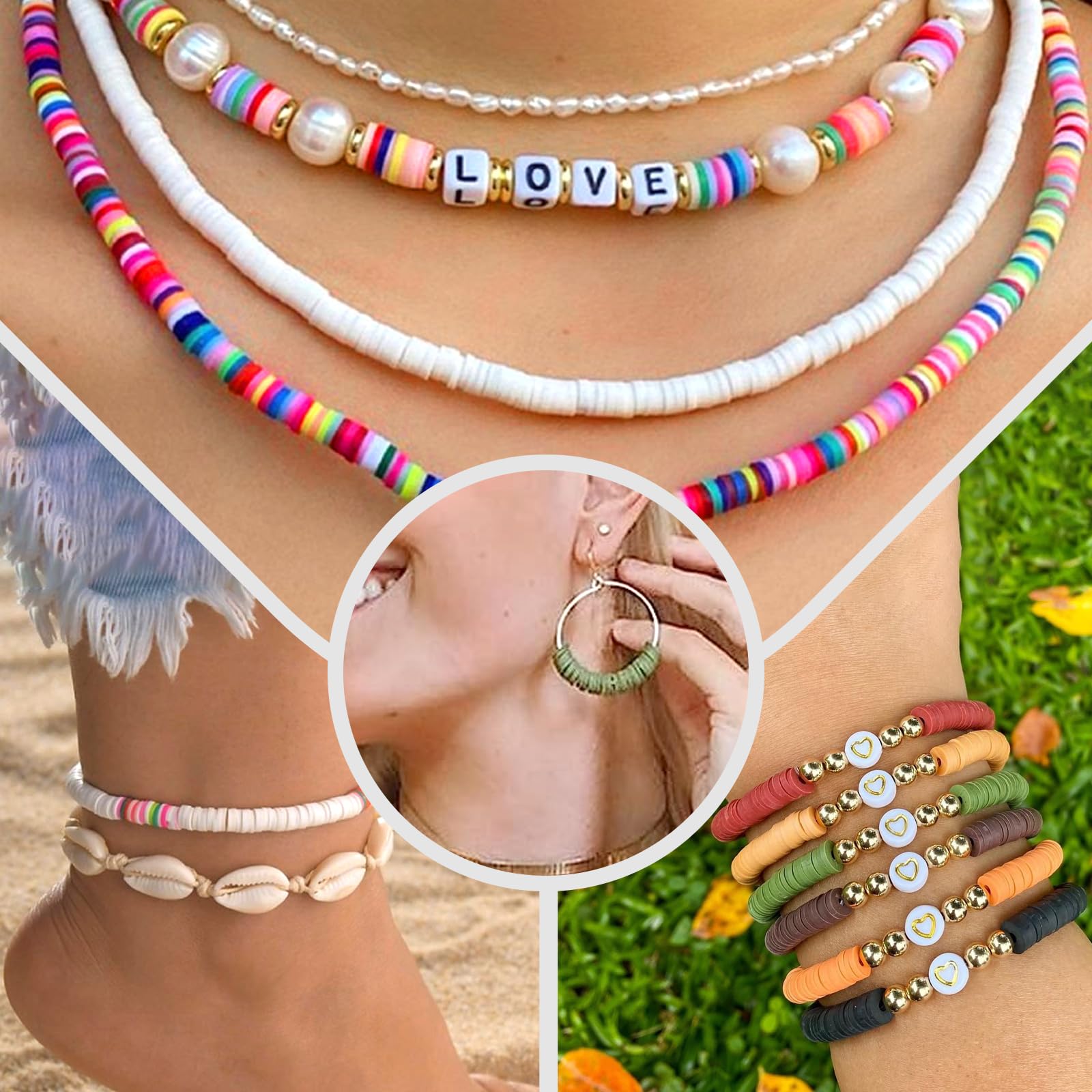 4000 Pcs Pink Clay Beads for Jewelry Making - Flat Round Polymer Spacer Heishi Beads for DIY Bracelets, Necklaces & Earrings - Perfect for Crafting, Gifts & Boho Style Accessories