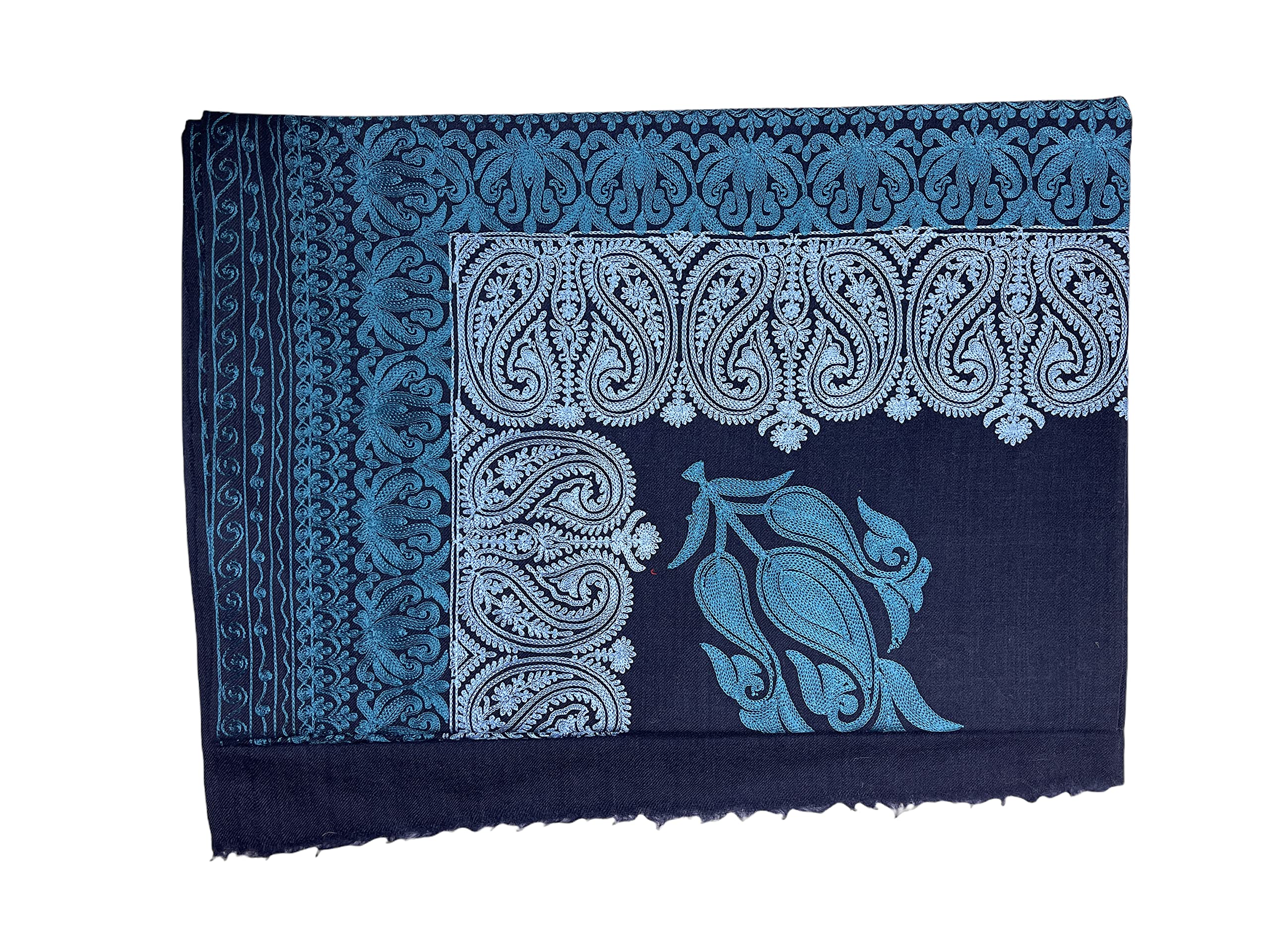 Women's Wool Scarves with Feminine Embroidery - Soft Winter Warm Fashion Accessory for Cold Weather - Perfect for Office, Travel & Outdoor Activities
