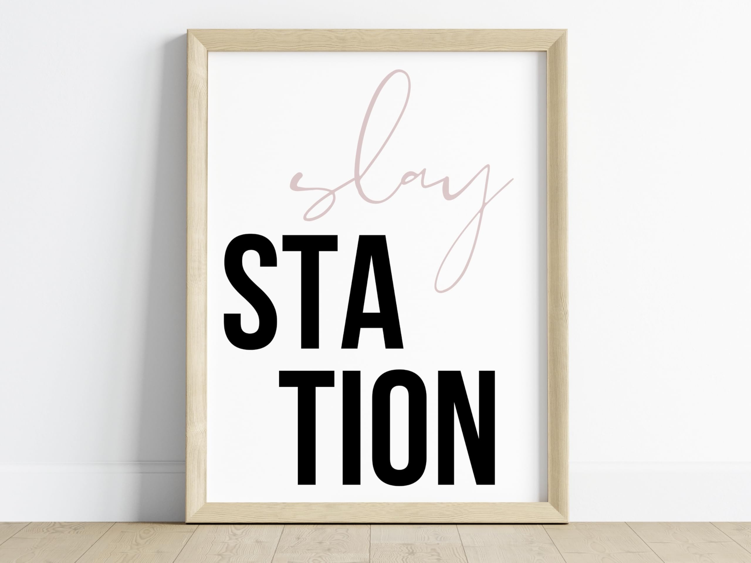 Slay Station Makeup Vanity Decor Print - 8x10 Inch Unframed Wall Art for Beauty Room, Bedroom & Bathroom | Perfect for Makeup Lovers & Glam Decor