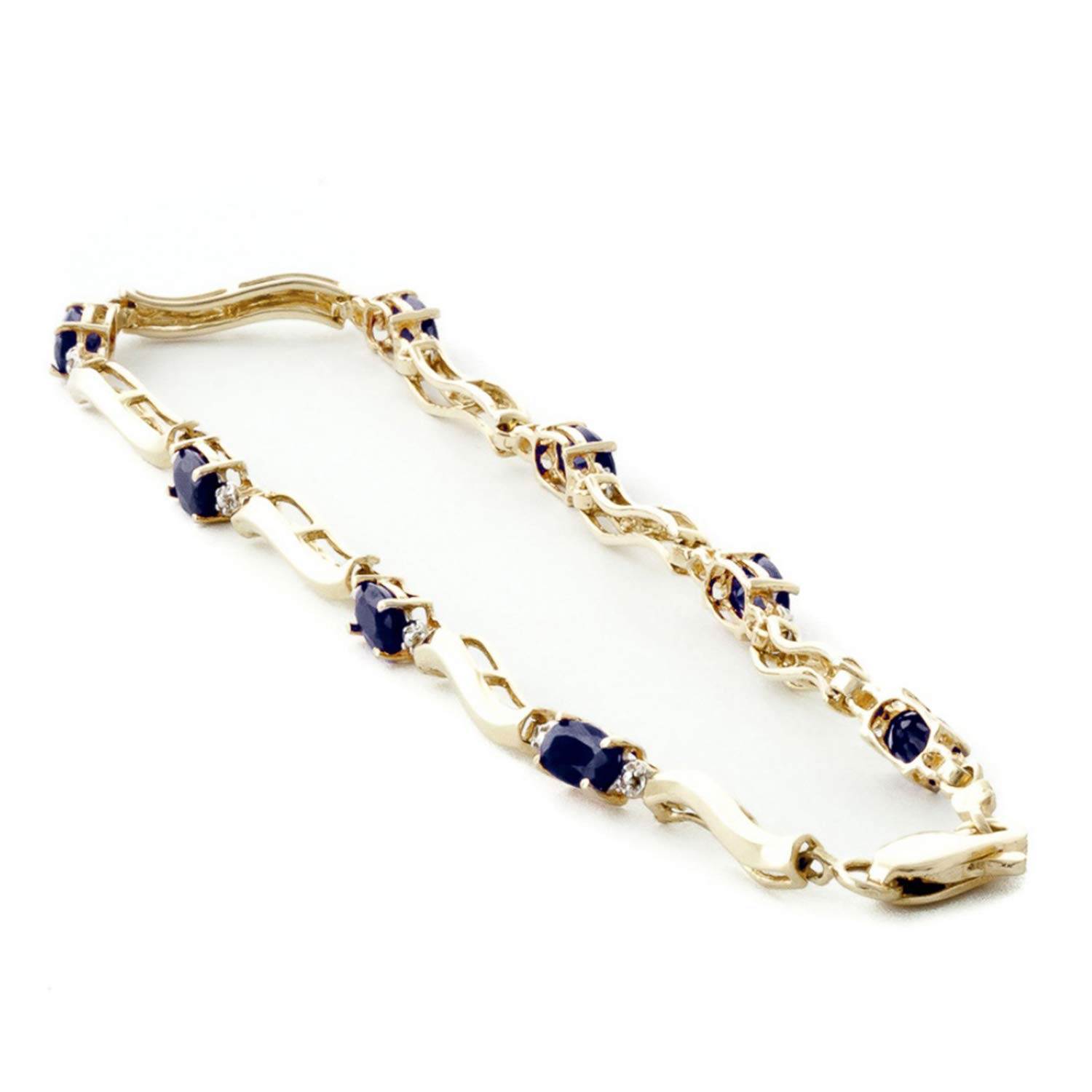 14K Solid Gold Tennis Bracelet with 2.01 Carat Diamonds & Sapphires | Galaxy Gold GG | Elegant Jewelry for Women, Perfect for Weddings, Parties & Special Occasions
