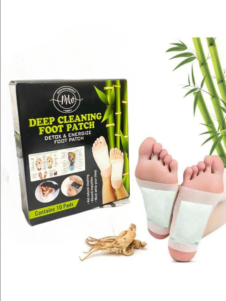 MW PARIS Detox & Energize Foot Patch - Natural Pain Relief & Toxin Cleansing Foot Pads for Stress Relief & Better Sleep | Detoxifying Foot Patches for Men & Women (10 Patches/Box) | Perfect for Nighttime Use, Post-Workout Recovery & Travel Wellness