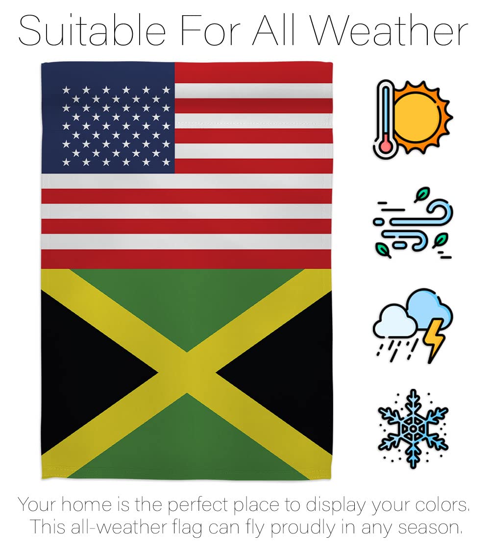 Americana Home & Garden Jamaica-US Friendship House Flag - Double-Sided Outdoor Decorative Banner for Yard, Garden & Patio - Made in USA - Perfect for International Country Pride & Regional Decor