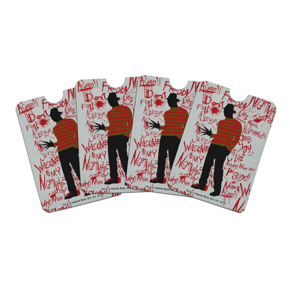 Freddy Krueger Nightmare on Elm Street RFID Blocking Credit Card Holder - 4 Pack for Wallet & Purse Protection - Prevent Digital Theft at Stores, Travel & Daily Use