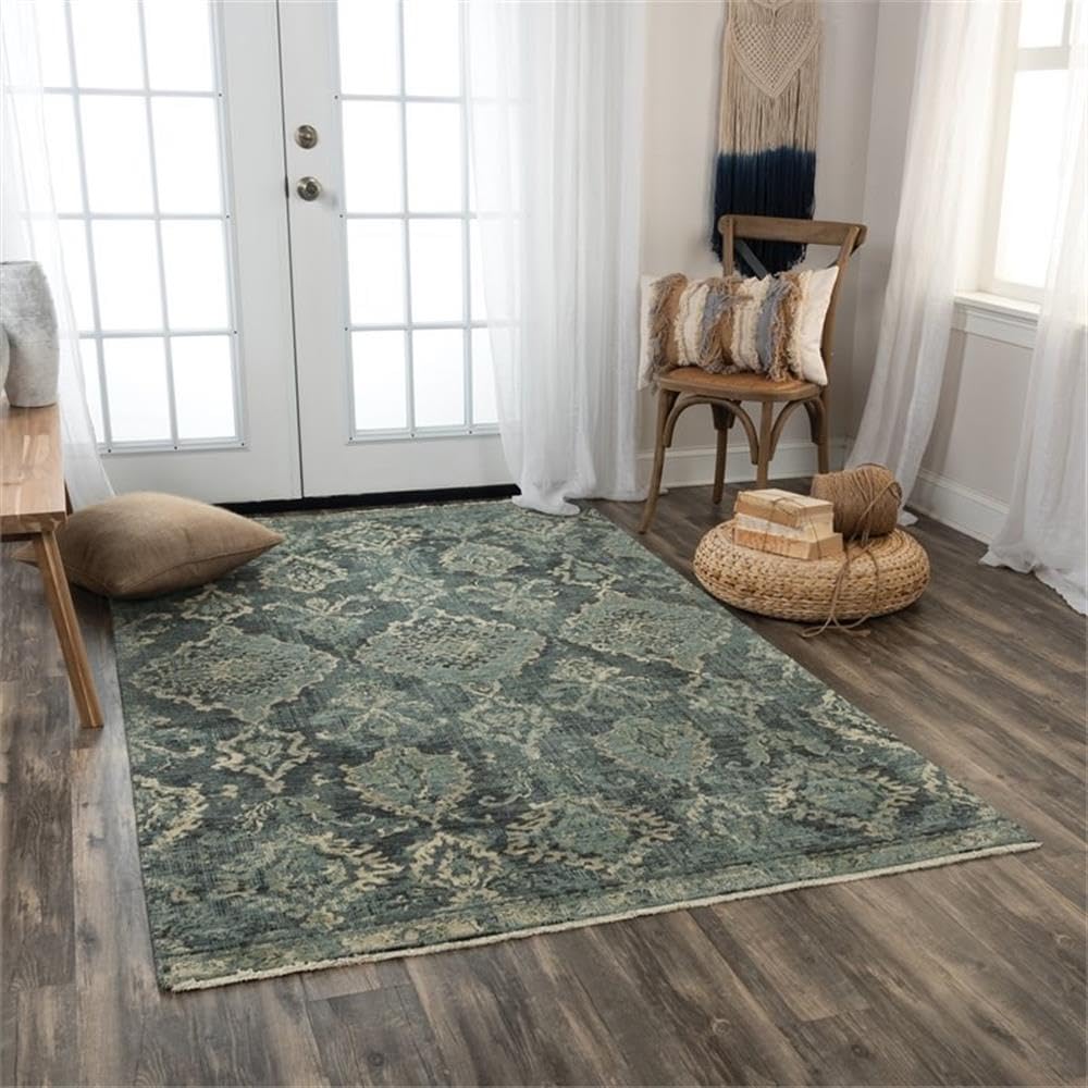 Alora Decor 9x12 Hybrid Rug - Blue Beige Ivory for Living Room & Bedroom