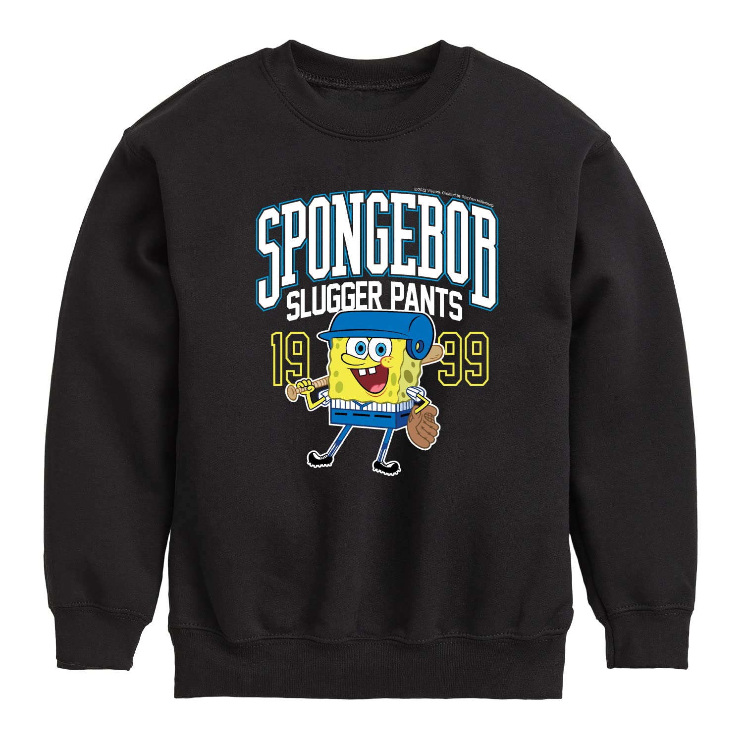 HYBRID APPAREL Spongebob Squarepants Slugger Pants Fleece Sweatshirt for Toddler & Youth - Soft Crewneck Pullover for Playtime & Casual Wear