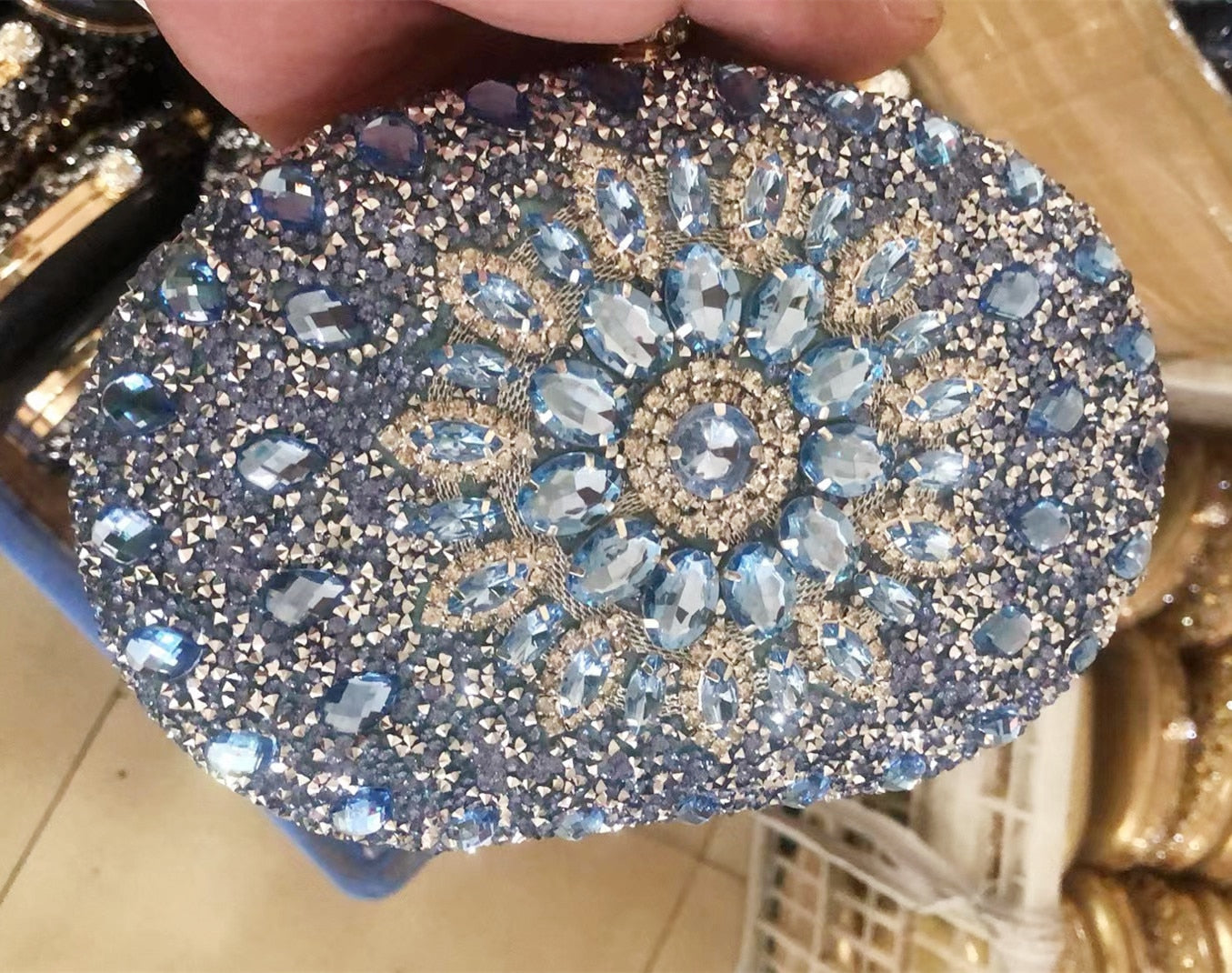 Elegant Silver Diamond Wedding Clutch Bag for Women - Perfect for Bridal Parties, Prom & Evening Events