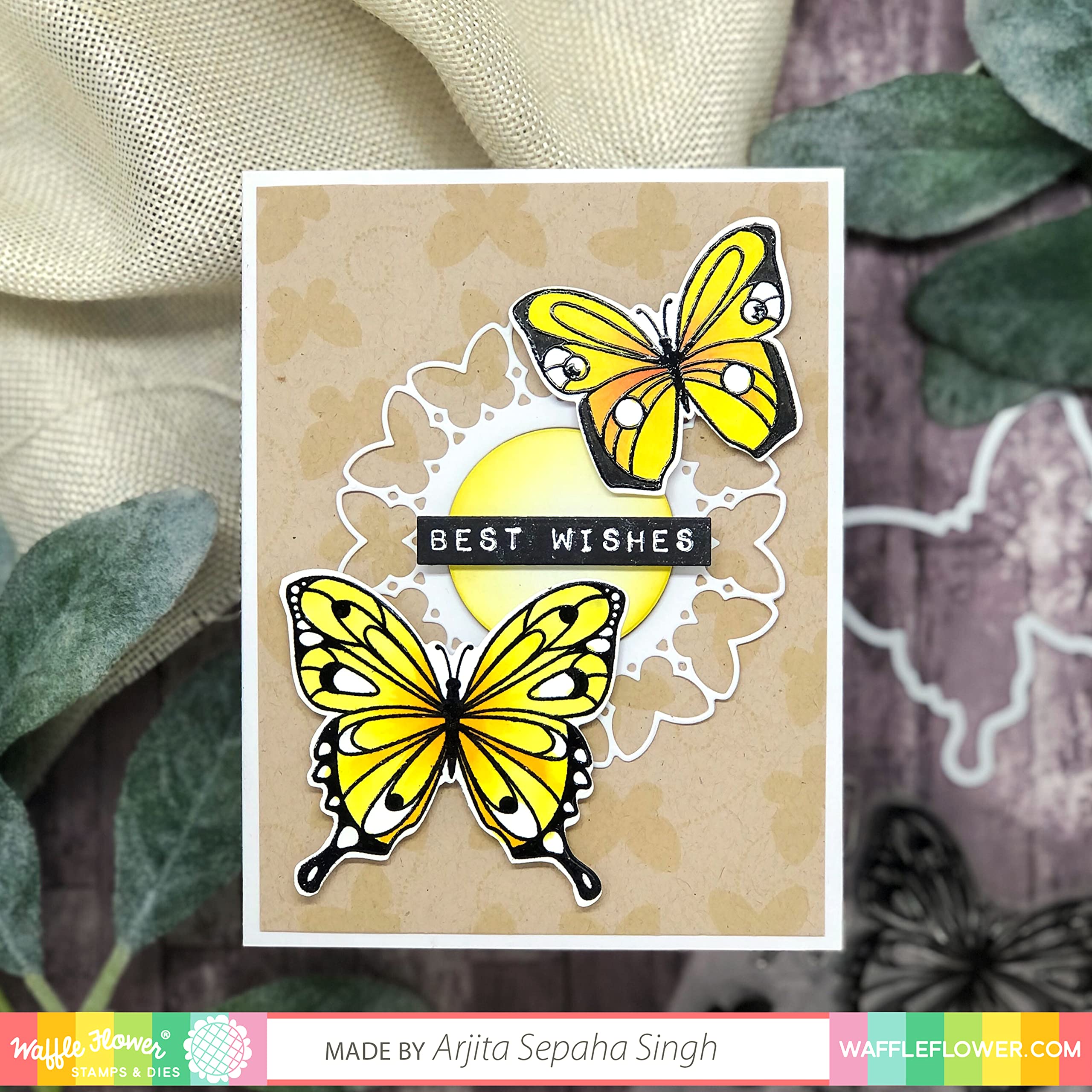 Waffle Flower Label Maker Sentiments Matching Die - DIY Scrapbooking & Cardmaking Stamps for Handmade Greeting Cards & Craft Projects