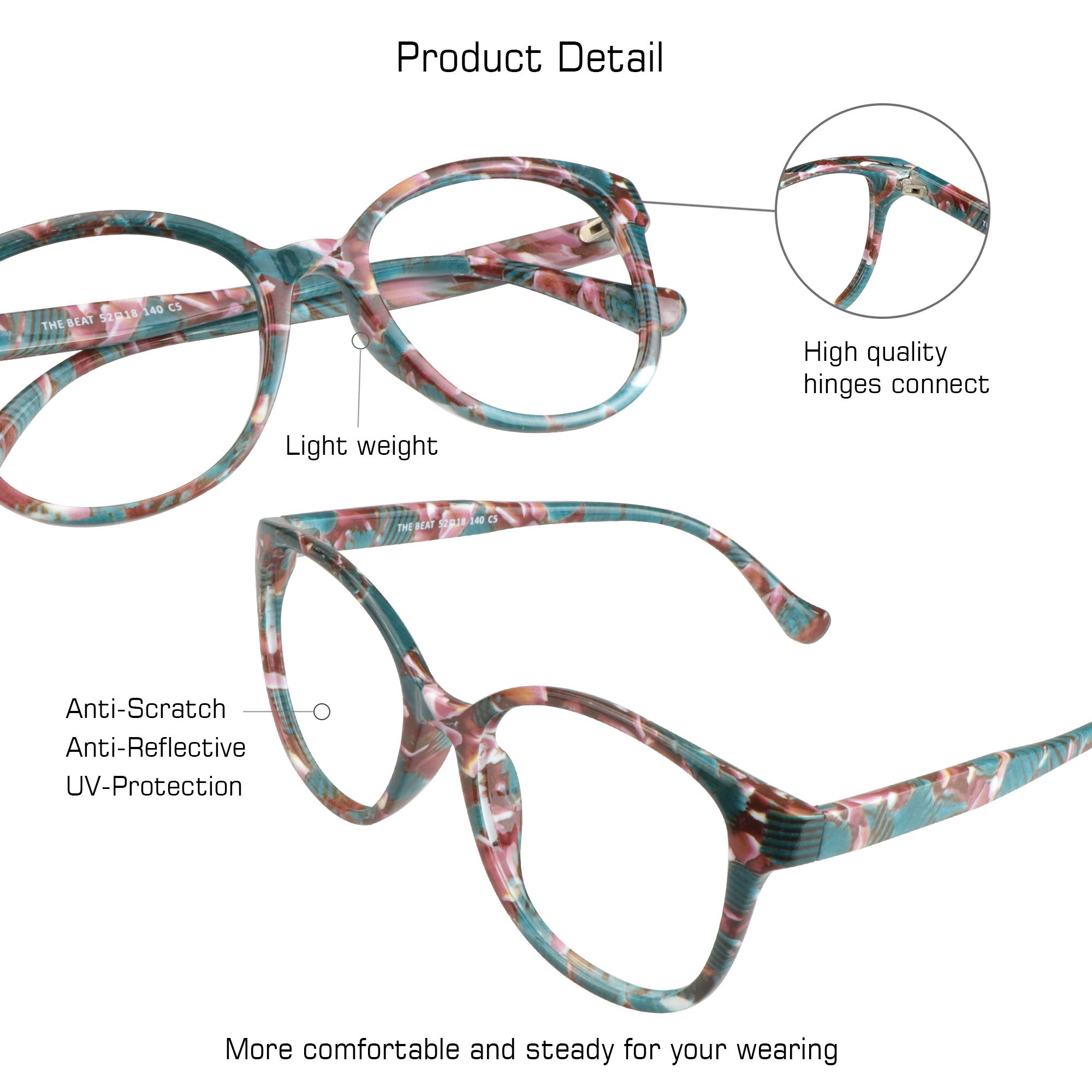 VisionGlobal Blue Light Blocking Glasses for Women & Men - Anti Glare Computer Reading Glasses for Digital Eye Strain Relief | Perfect for Office Work, Gaming & Screen Time