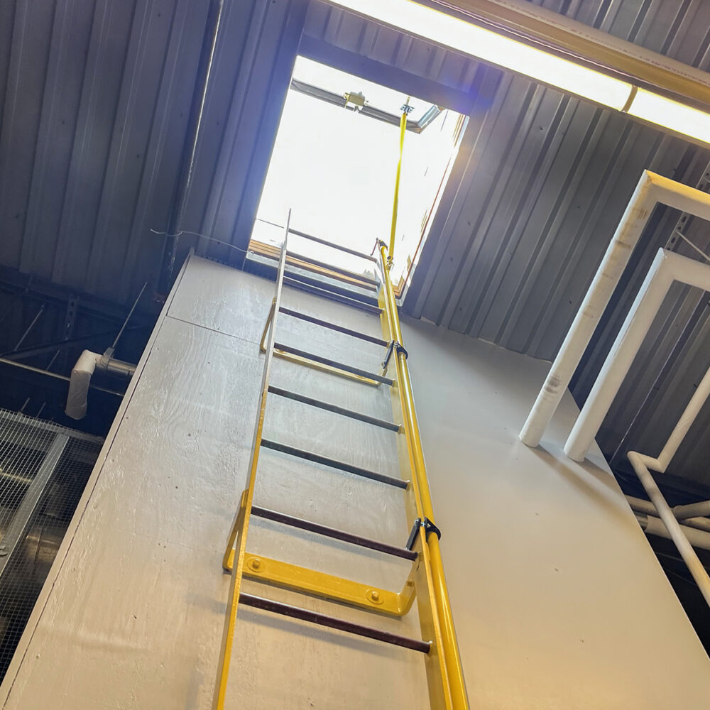 Belmont Safety Hatch System with Round Bracket - Secure Roof Access Solution for Industrial & Commercial Buildings | Fall Protection Equipment for Maintenance Workers